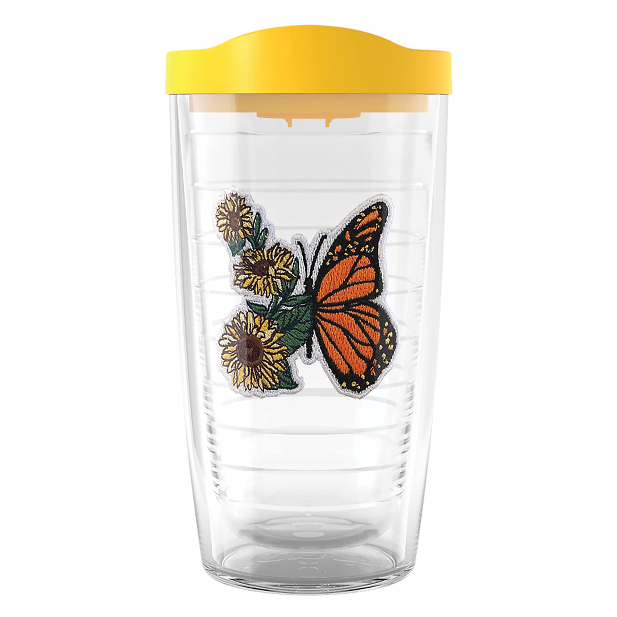 Tervis Sunflower Butterfly Flyby Made In Usa Double Walled Insulated Tumbler Travel Cup Keeps Drinks Cold & Hot, 16Oz, Classic