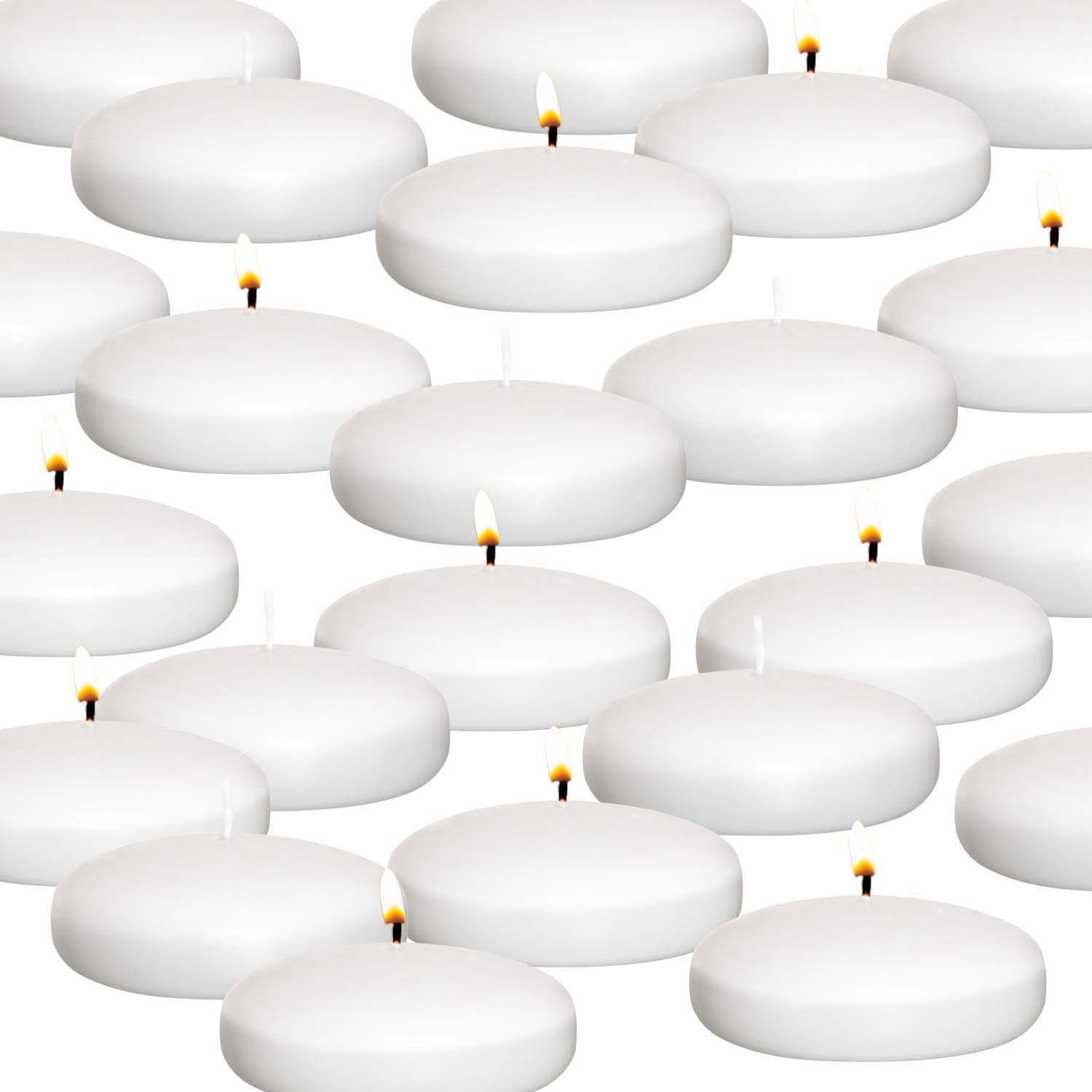 Royal Imports Floating Candles, Unscented Dripless Wax Discs, for Centerpieces, Wedding, Party, Holiday, Made in USA (12, White,