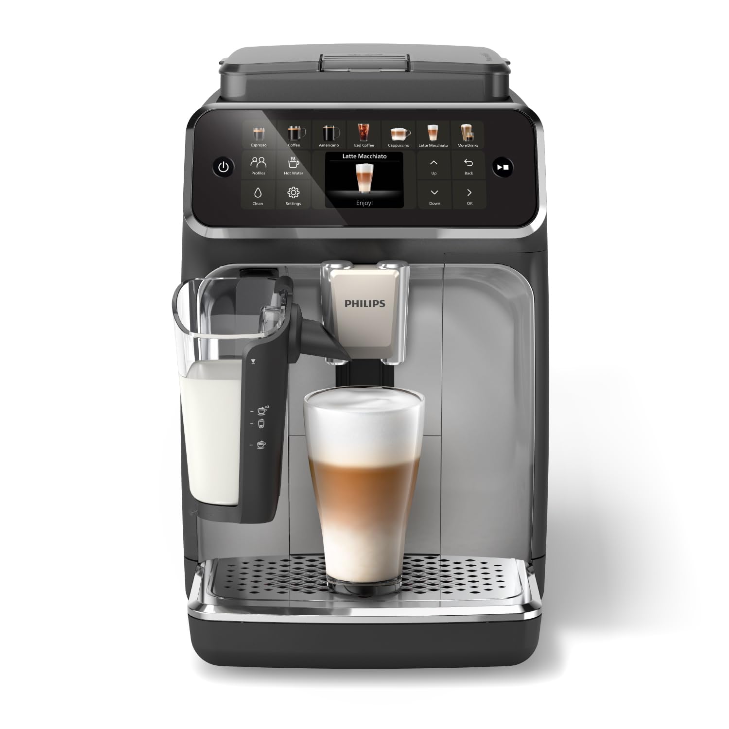 Philips 4400 Series Fully Automatic Espresso Machine - 12 Hot & Iced Coffees, Quick-To-Clean Lattego Milk System, Silentbrew, Qu