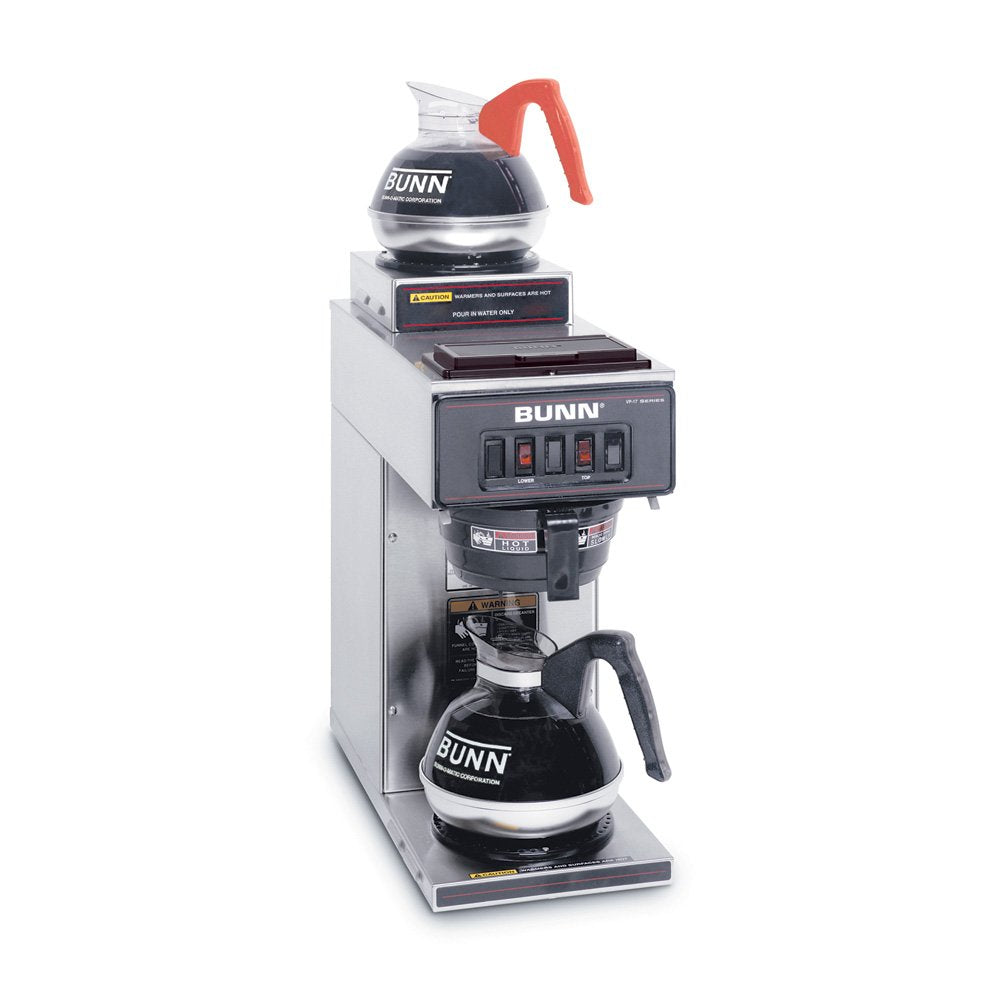 Bunn 13300.0002 Vp17-2Ss Pourover Commercial Coffee Brewer With 2 Warmers, Stainless Steel (120V/60/1Ph)