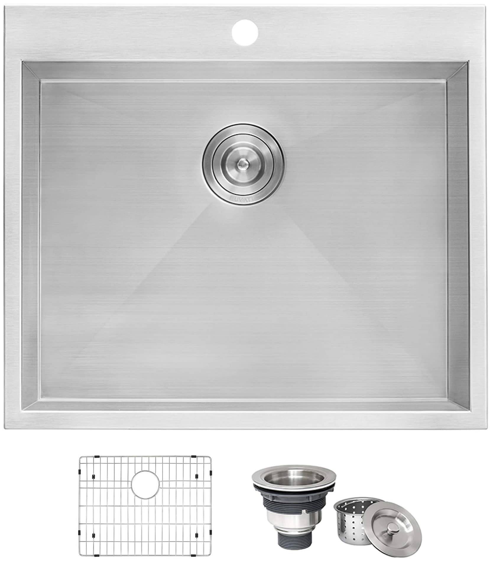Ruvati Drop-In Topmount Laundry Utility Sink 25 X 22 X 12 Inch Deep 16 Gauge Stainless Steel - Rvu6010