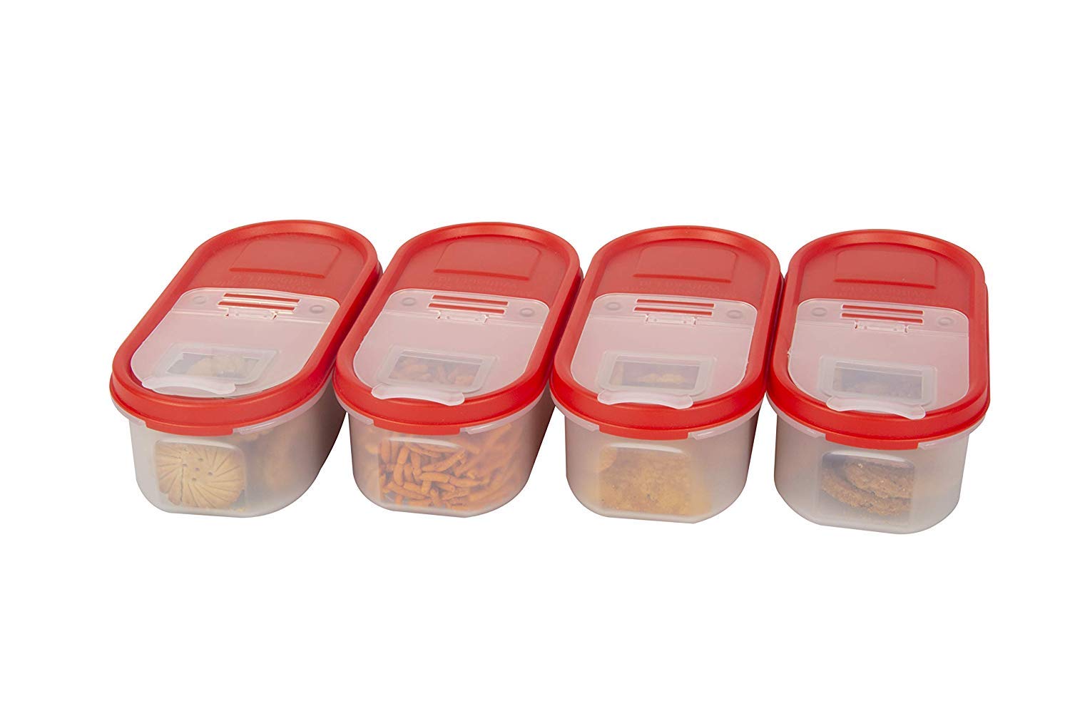 Cutting Edge 525Ml Flip Top Modular Storage Container Red (Set Of 4)