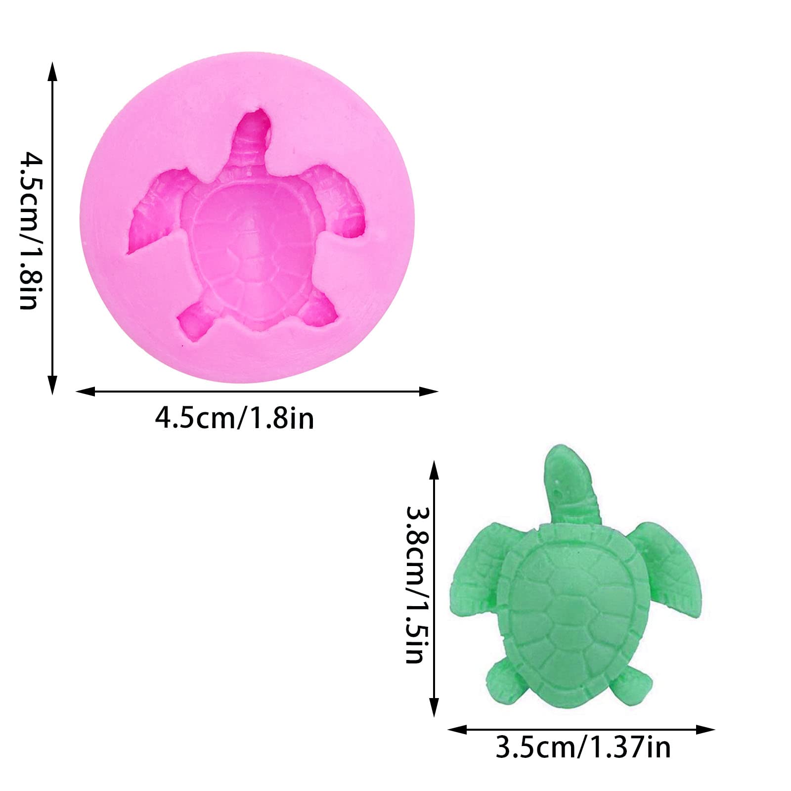 Fafahouse 6 Pack Sea Turtle Silicone Mold, Turtle Candy Fondant Mold, Tortoise Chocolate Making Mold For Desserts Diy Baking Cak