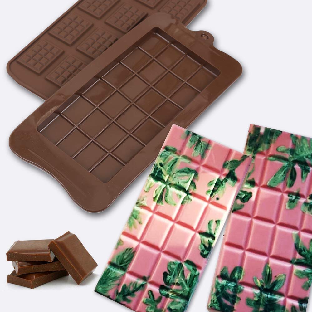 Cozihom Food Grade Silicone Break-Apart Chocolate Molds, Chocolate Bar Mold, Engery Bar, Cocao Bar, Candy Protein Mold, 5 Pcs