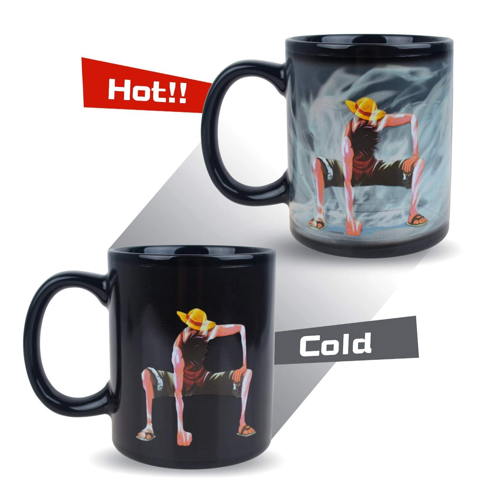 Beneu Color Changing Coffee Mug Heat-Sensitive Reactive Ceramic Cup Magic Funny Anime Mugs Christmas Gifts