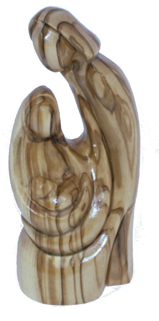 Olive Wood Holy Family Statue (6 Inches)