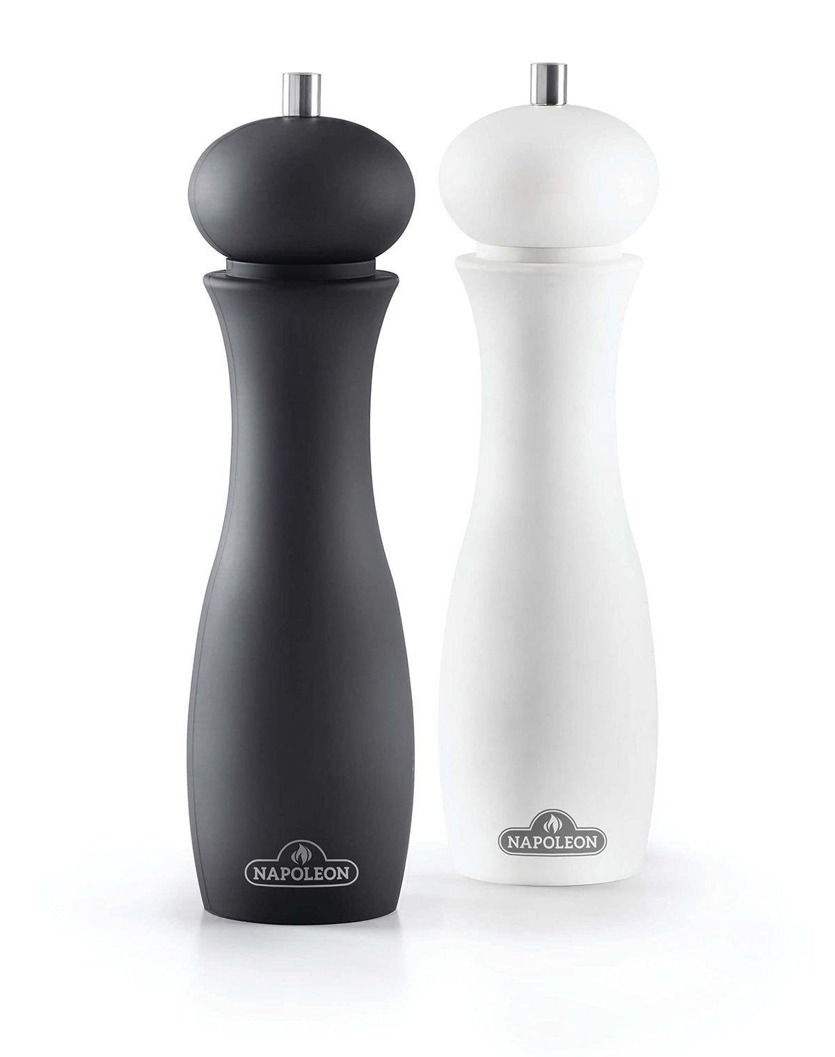 Napoleon Salt & Pepper Grinder Set - Bbq Grill Accessories, Two Piece Set, Matte Black Pepper Grinder, Matte White Salt Grinder,