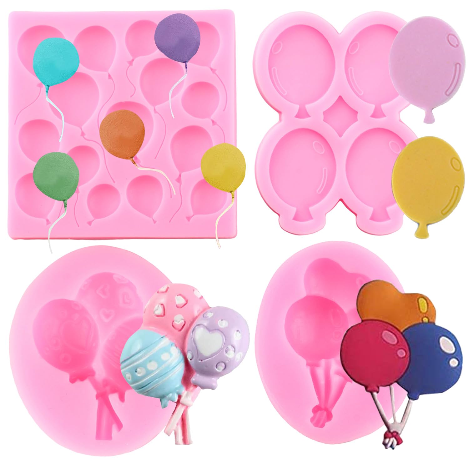 Miyahouse Balloon Chocolate Mold Silicone Air Balloon Fondant Mold For Cake Decorating Chocolate Candy Cupcake Topper Decorating