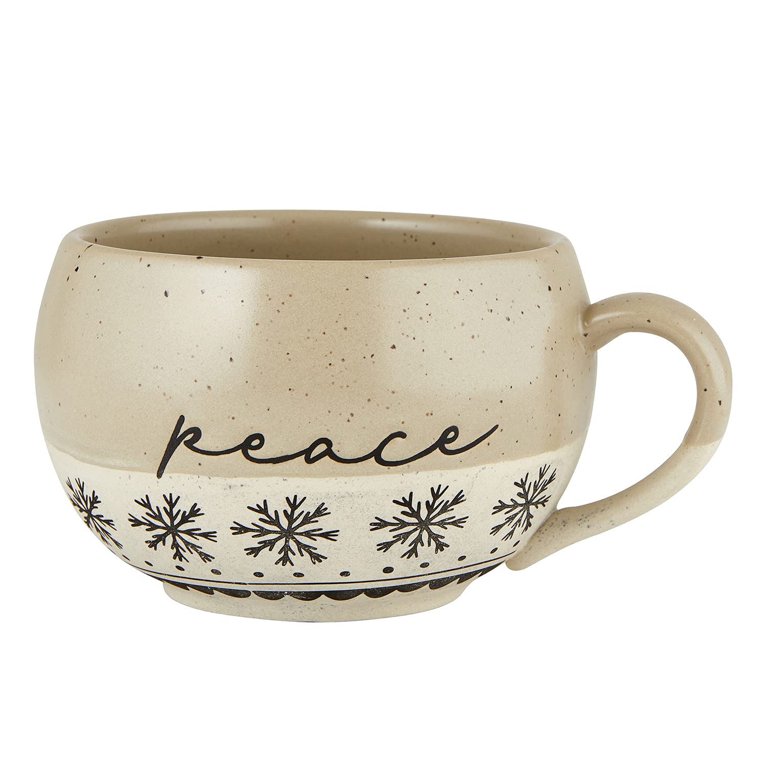 Faithworks Scandi Christmas Mugs  Handcrafted Jumbo Stoneware Holiday Mug for Coffee or Soup, 16Ounce, Peace