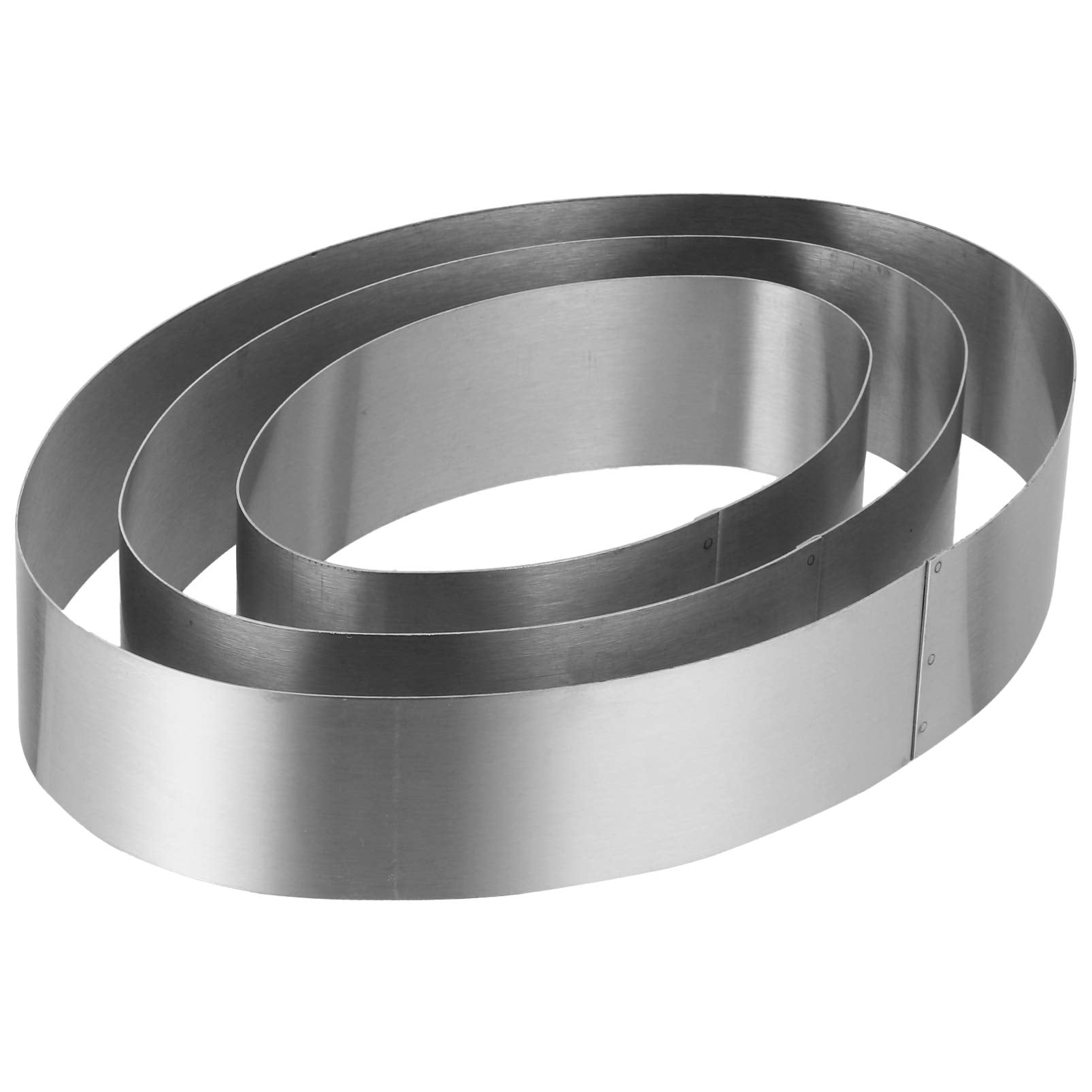 Hemoton 3Pcs Stainless Steel Baking Mold Set Oval Cake Rings with Live Bottom Design for Easy Demoulding and Fast Heat Transfer 