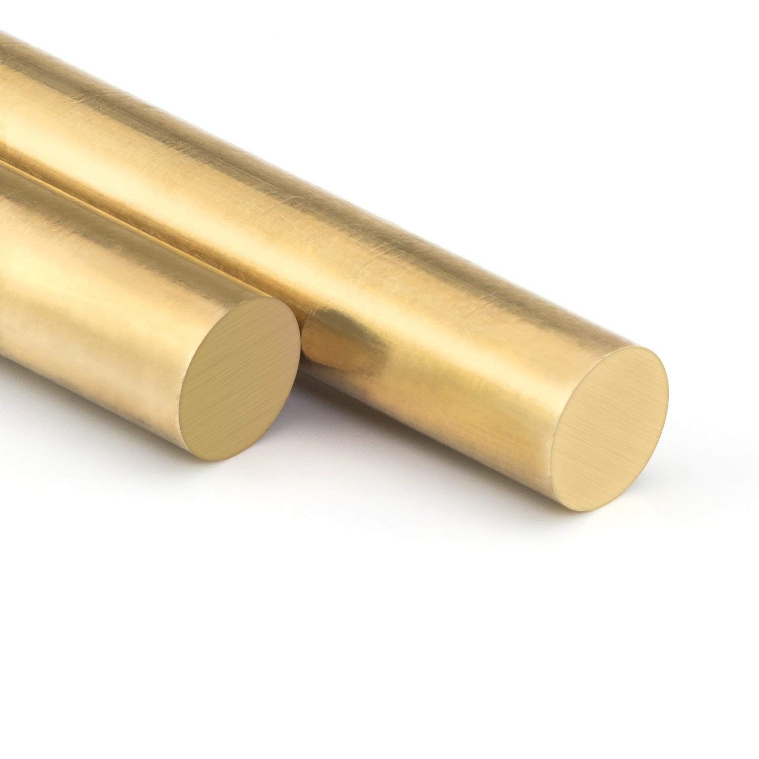 Sutemribor Brass Solid Round Rod Lathe Bar Stock, 18 Inch In Diameter 14 Inches In Length (2 Pcs)