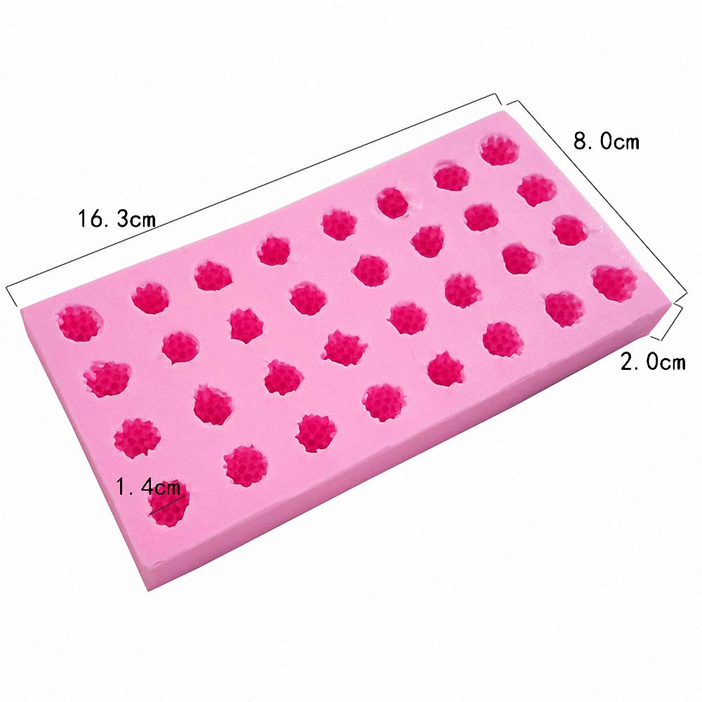 Fewo 32-Cavity 3D Raspberry Silicone Mold For Fondant Chocolate Candy Gum Paste Polymer Clay Resin Kitchen Baking Sugar Craft Ca