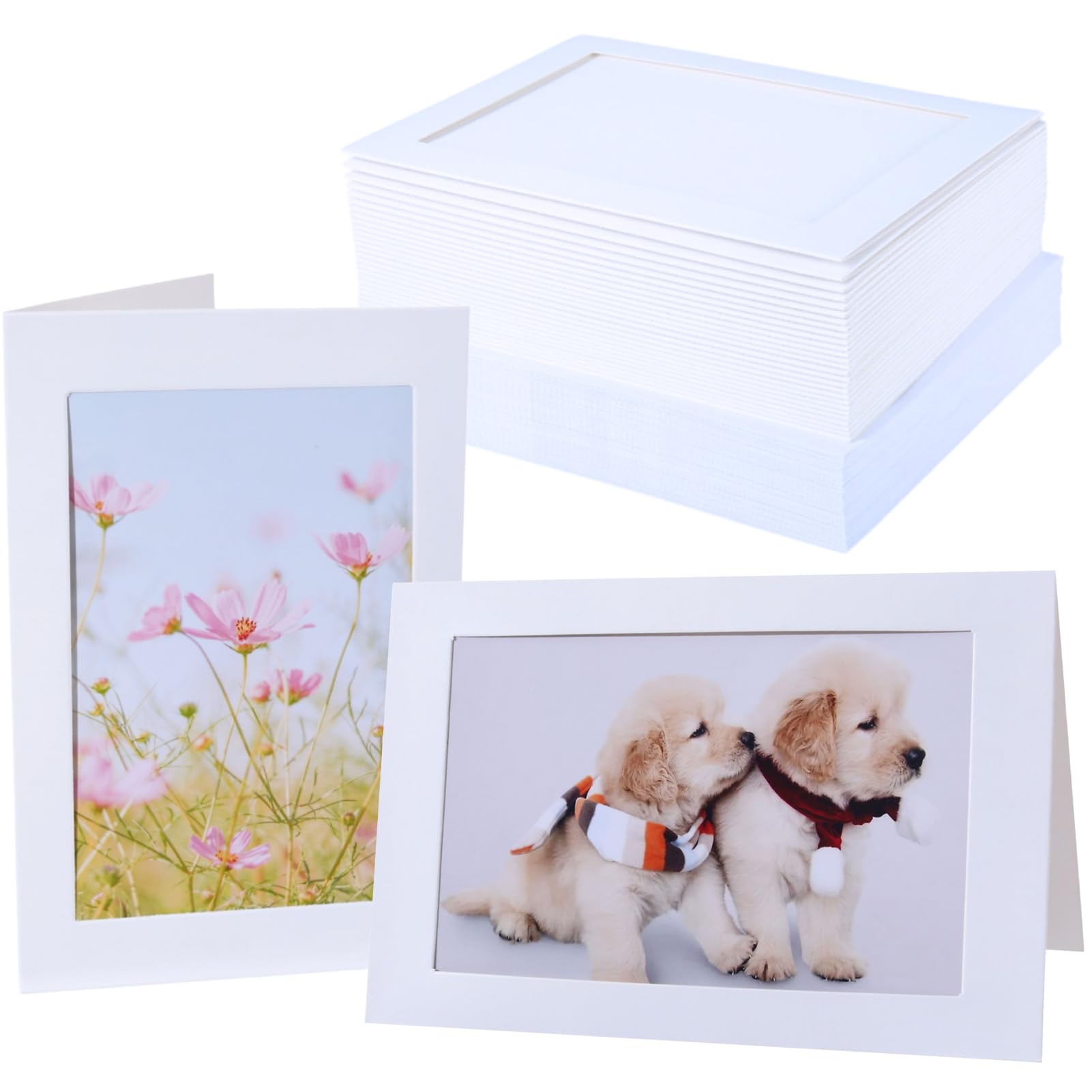Litpoetic Photo Frame Cards 4x6 with Envelopes,Blank Photo Card Holder and Envelopes,Paper Picture Frame Notecards for Wedding, 