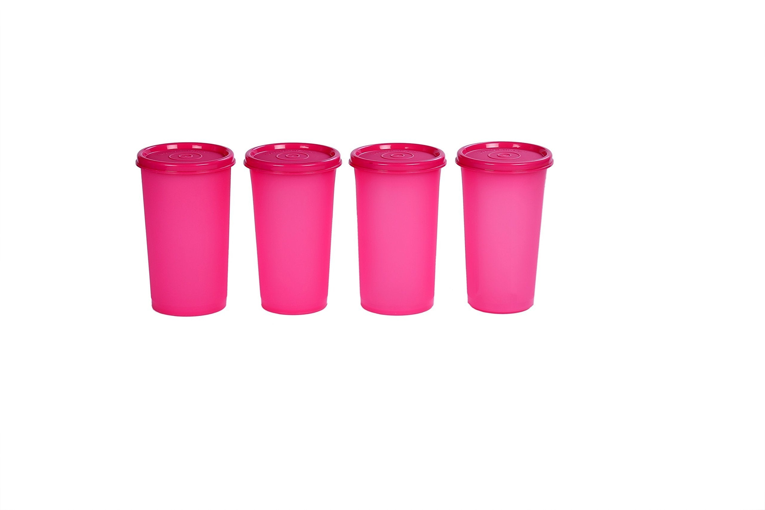Signoraware Plastic Tumbler Set, 370Ml, Set Of 4, Pink