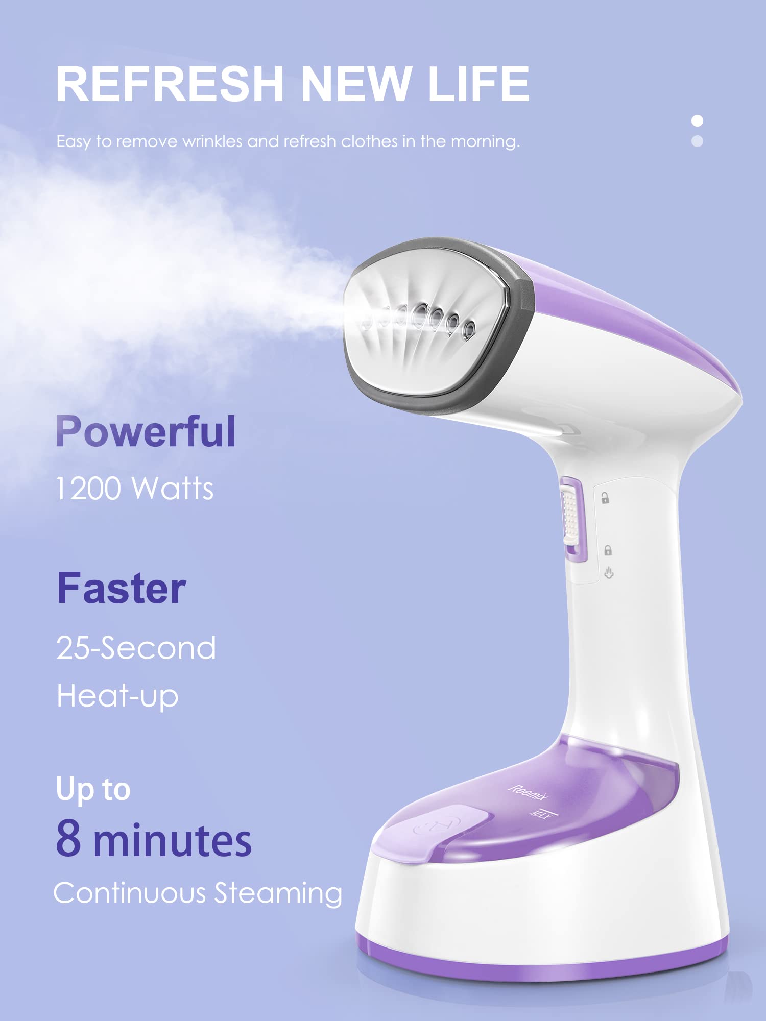 Steamer For Clothes, Folding Handheld Design Garment Wrinkles Remover, 20G/Min Strong Penetrating Steam, 25-Sec Fast Heat-Up, Fo
