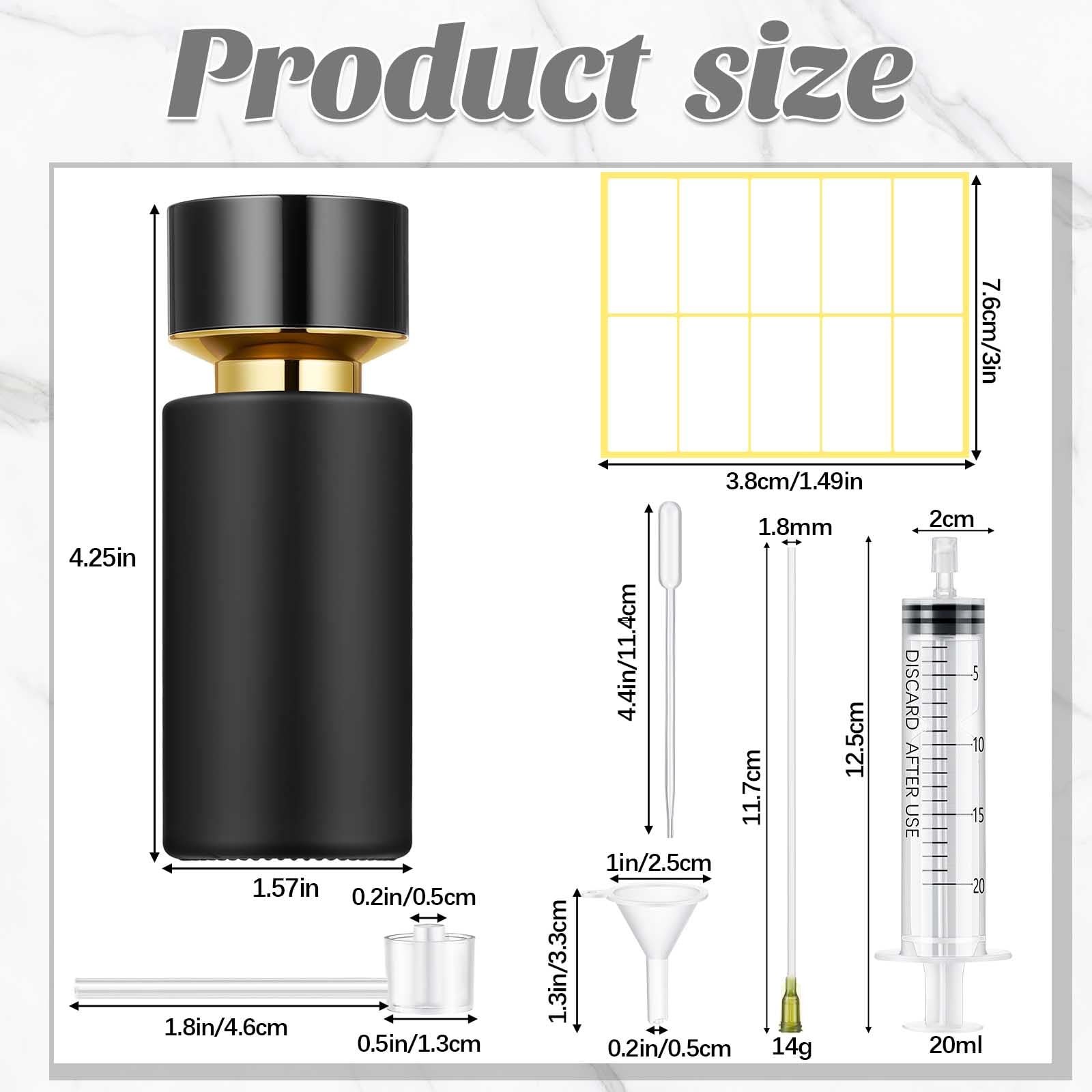 Teenyyou 6 Pack 50 Ml Glass Perfume Bottles And Refill Tools Set, Travel Perfume Atomizer Spray Bottles, Portable Empty Refillab
