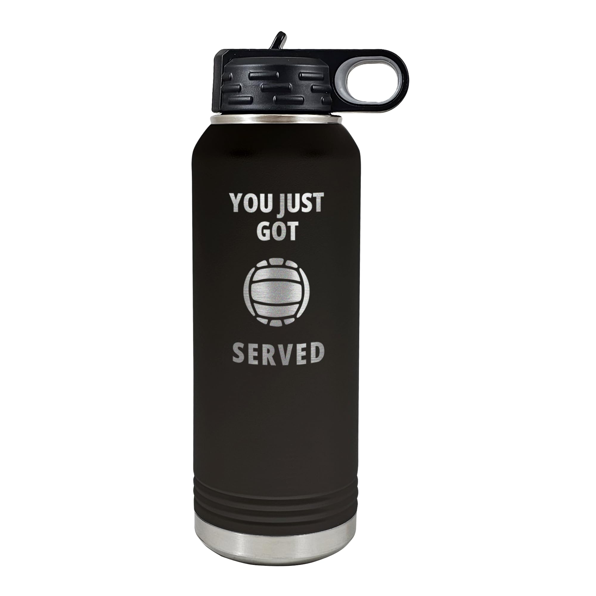 Palm City Products Volleyball Water Bottle  You Just Got Served Engraved 32 oz Insulated Tumbler  Funny Volleyball Gift Ideas,