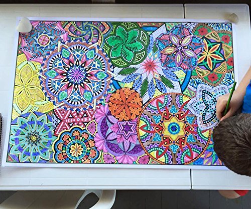 Stuff2Color Giant Coloring Poster Mandala Madness For Kids And Adults - Great For Family Time, Girls, Boys, Arts And Crafts, Adu