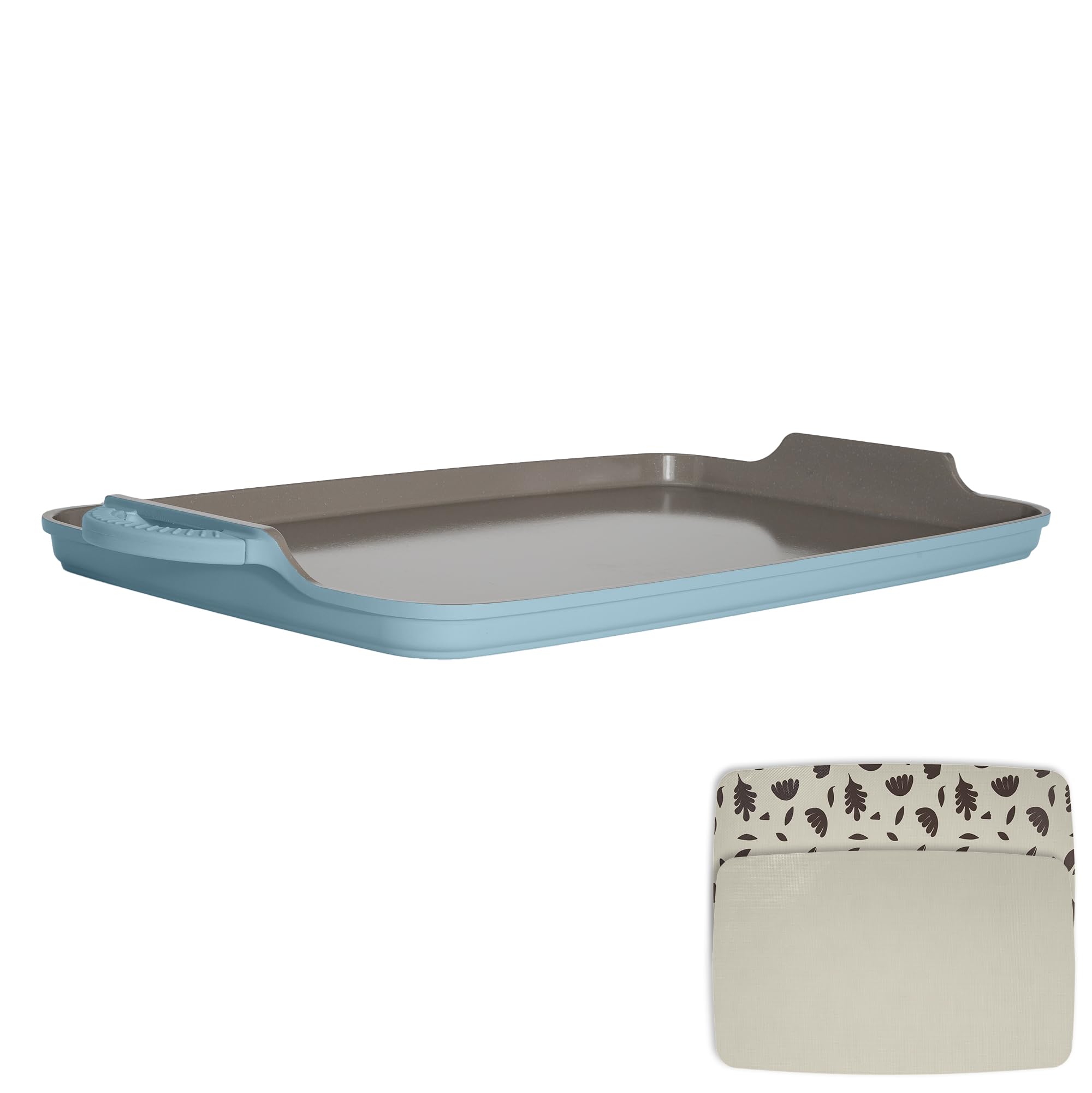 Goodful All-in-One Double Burner Griddle, Ceramic Nonstick, Durable Cast Aluminum, Oven Safe and Dishwasher Safe, Made without P
