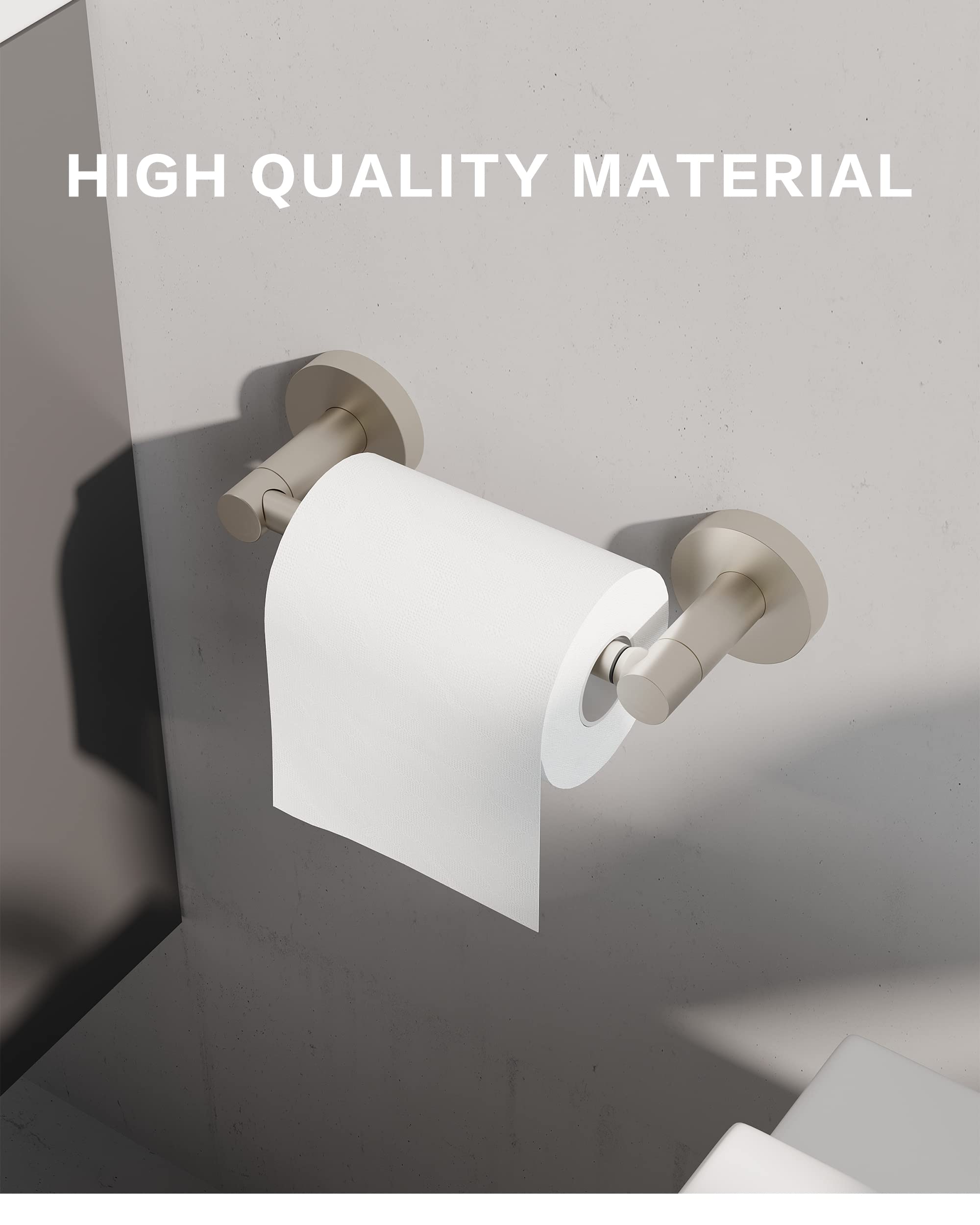 Fixsen Toilet Paper Holder Brushed Nickel Bathroom Double Post Pivoting Tissue Roll Holder Stainless Steel and Zinc Alloy Wall Mount Detachable (Brushed Nickel 2PC  1)