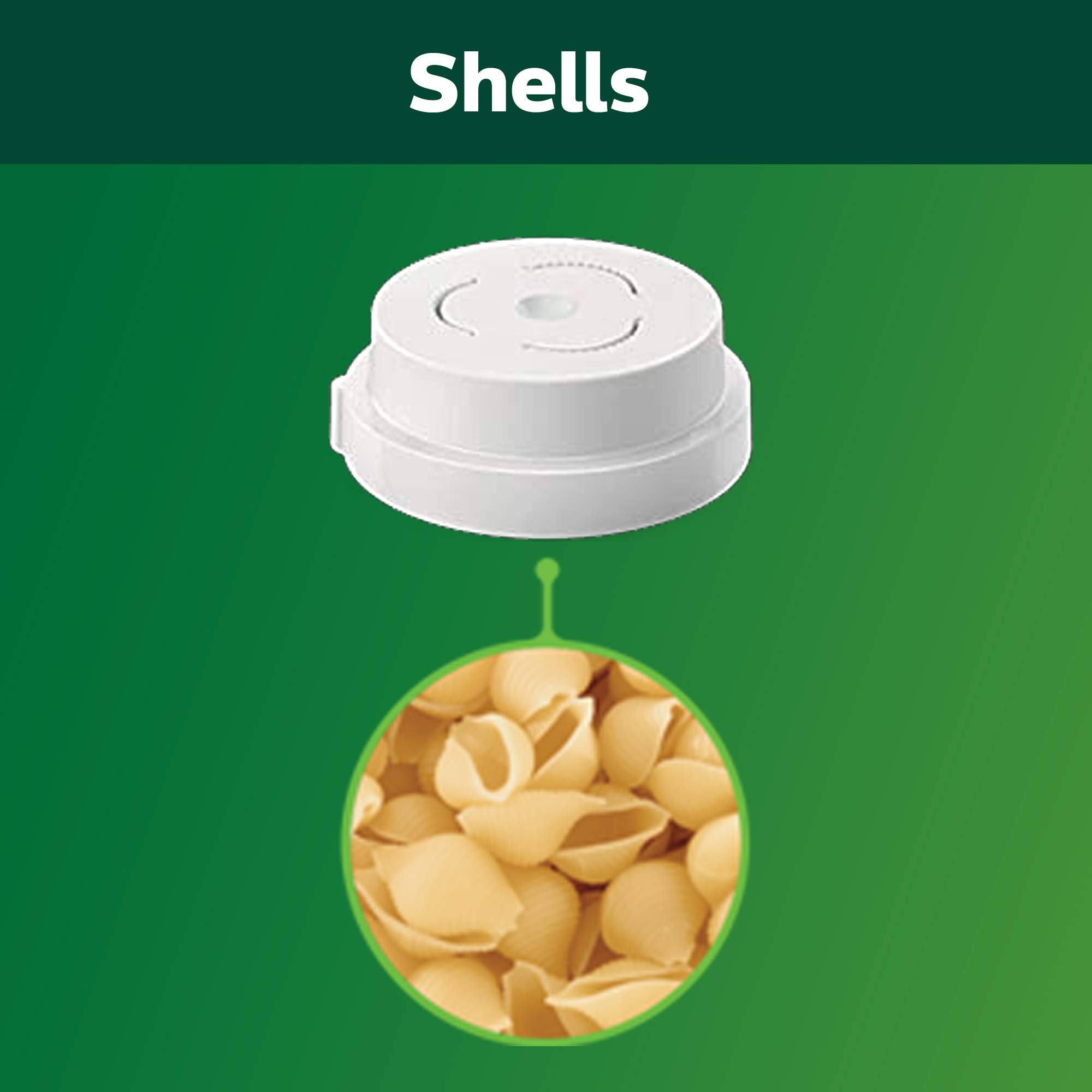 Philips Kitchen Appliances Pasta & Noodle Maker HR2494/00, 4-in-1 Accessory, White, Unique Design for Shells, Paccheri, Rigatoni & Macar