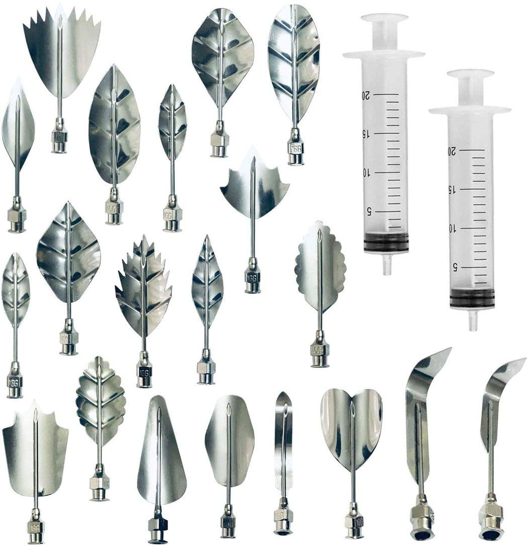 Jelly Decorating Tools - 3D Gelatin Jelly Cake Art Tools Set With Syringe Pudding Pastry Nozzles Stainless Steel Needles Tips Ba