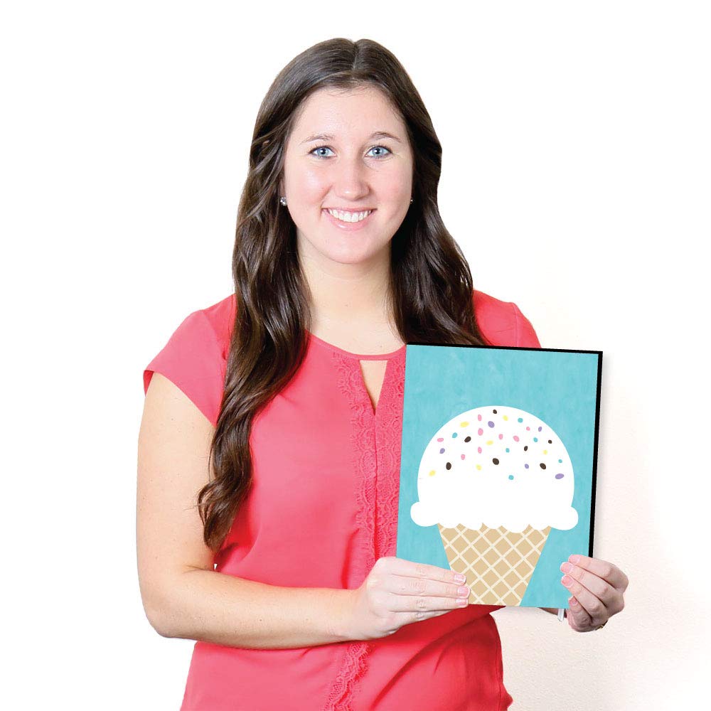 Big Dot Of Happiness Scoop Up The Fun - Ice Cream - Sprinkles Kitchen Wall Art, Nursery Decor And Restaurant Decorations - 7.5 X