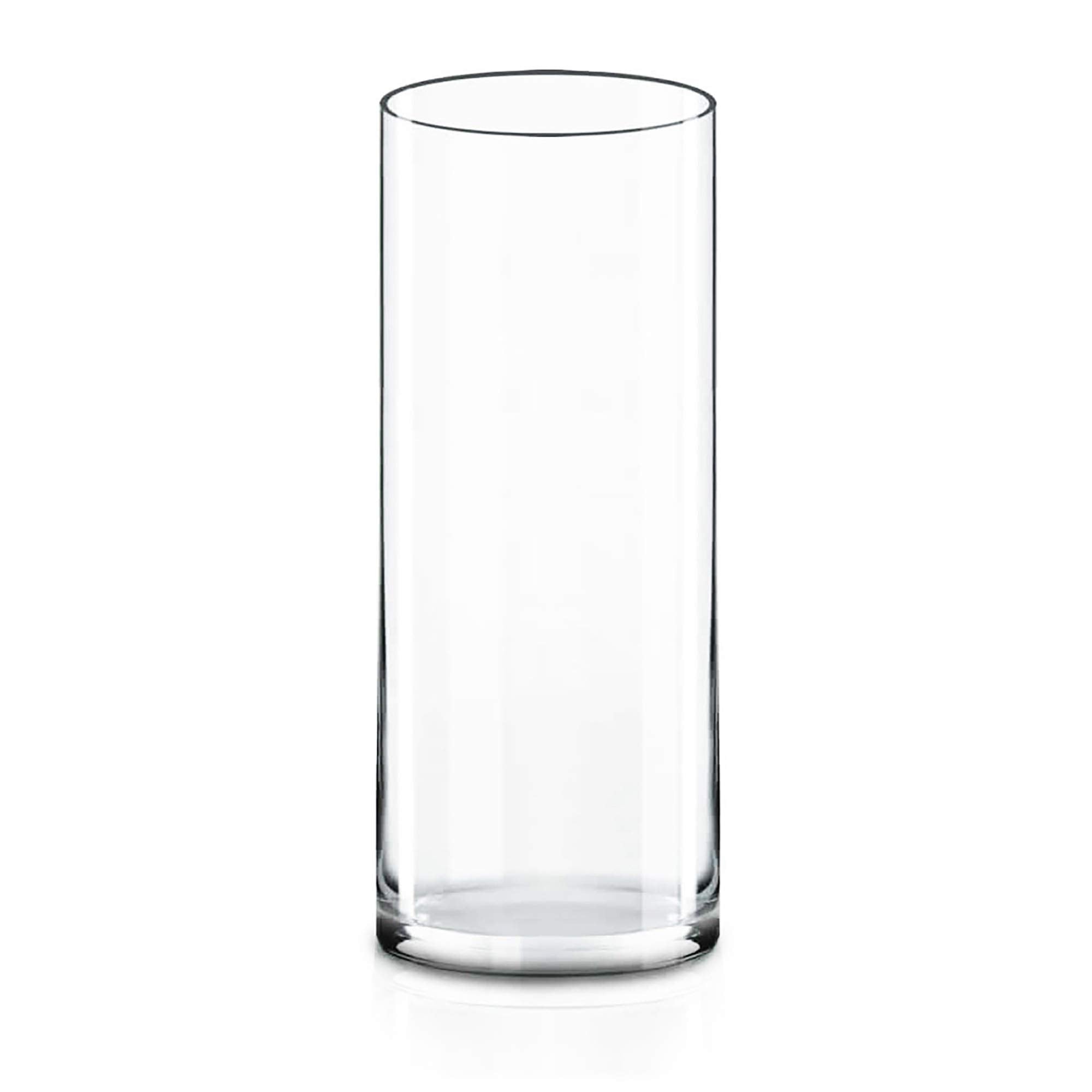 cYS Excel clear glass cylinder Vase (H:12 D:4)  Multiple Size choices glass Flower Vase centerpieces  Hurricane Floating candle