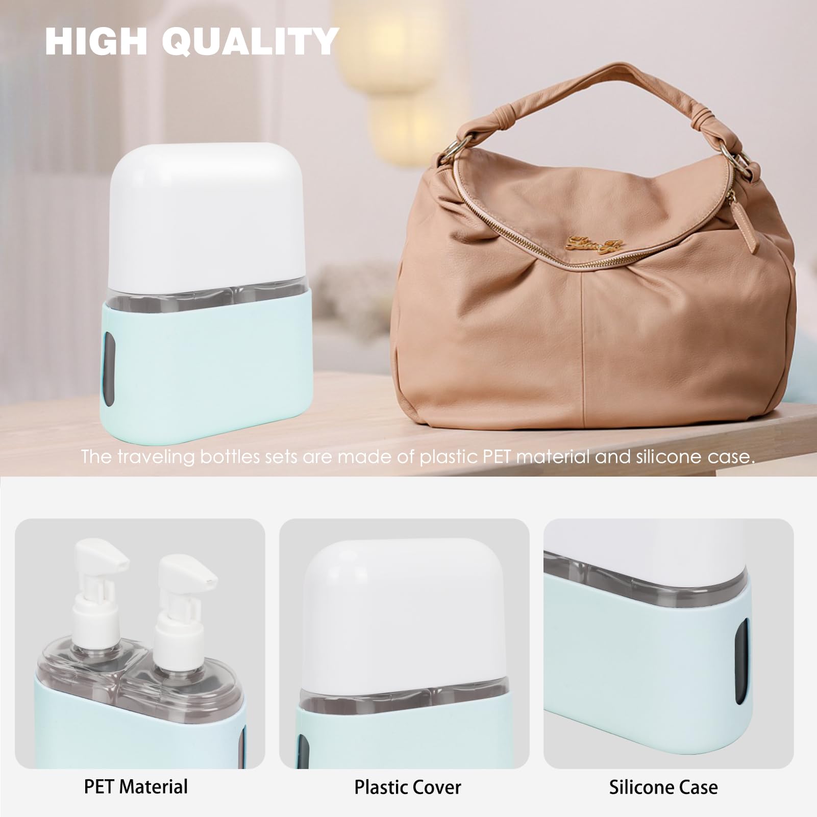Songaa Travel Bottles For Toiletries - Travel Shampoo And Conditioner Bottles For Toiletries, 2 In 1 Toiletry Bottle Travel Cont