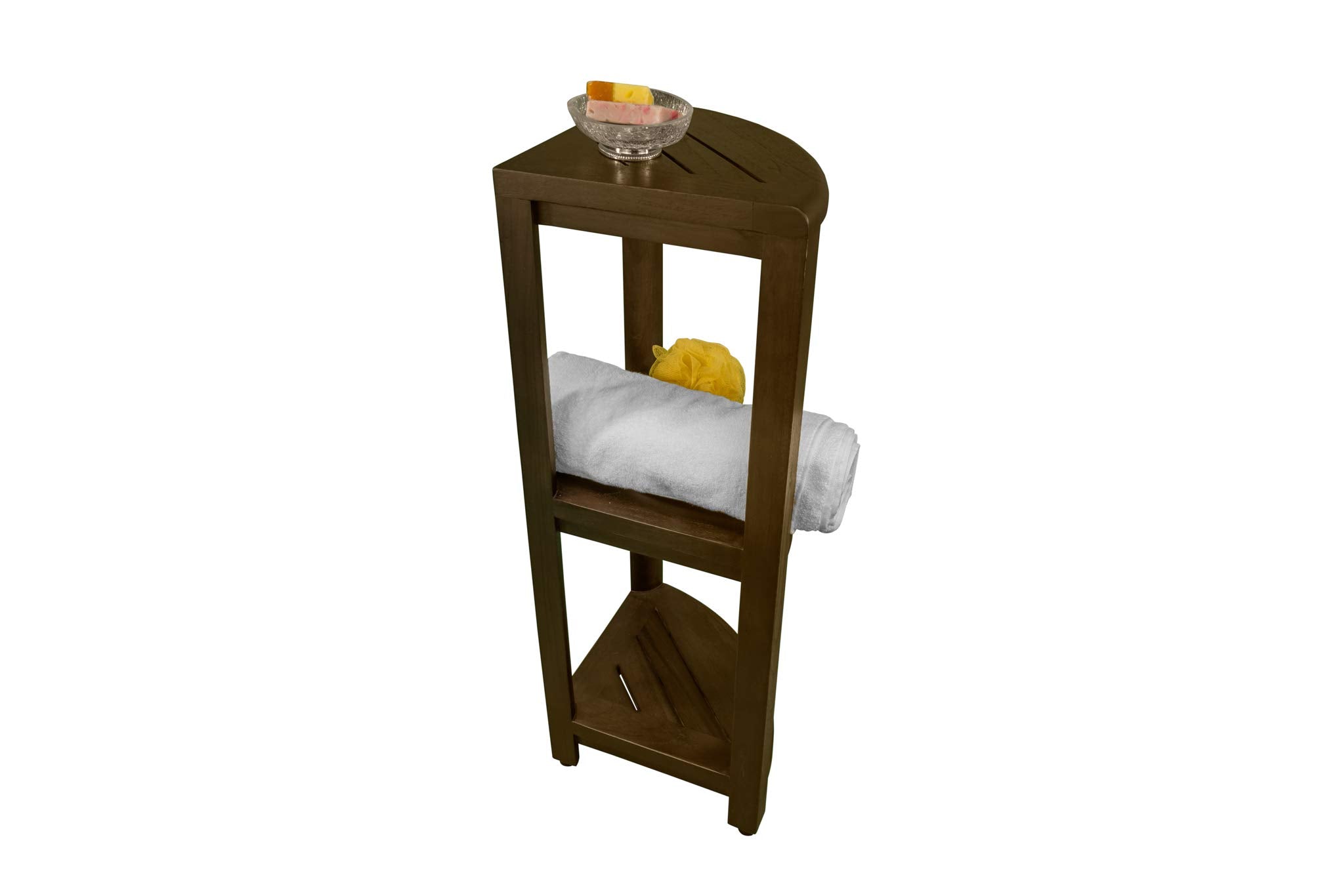 Decoteak 3, Tier, Teak, Shower Table, Standing Shower, Caddy, Teak Shower Caddy, Shower Organizer Stand, Teak Shelf, Teak Shower