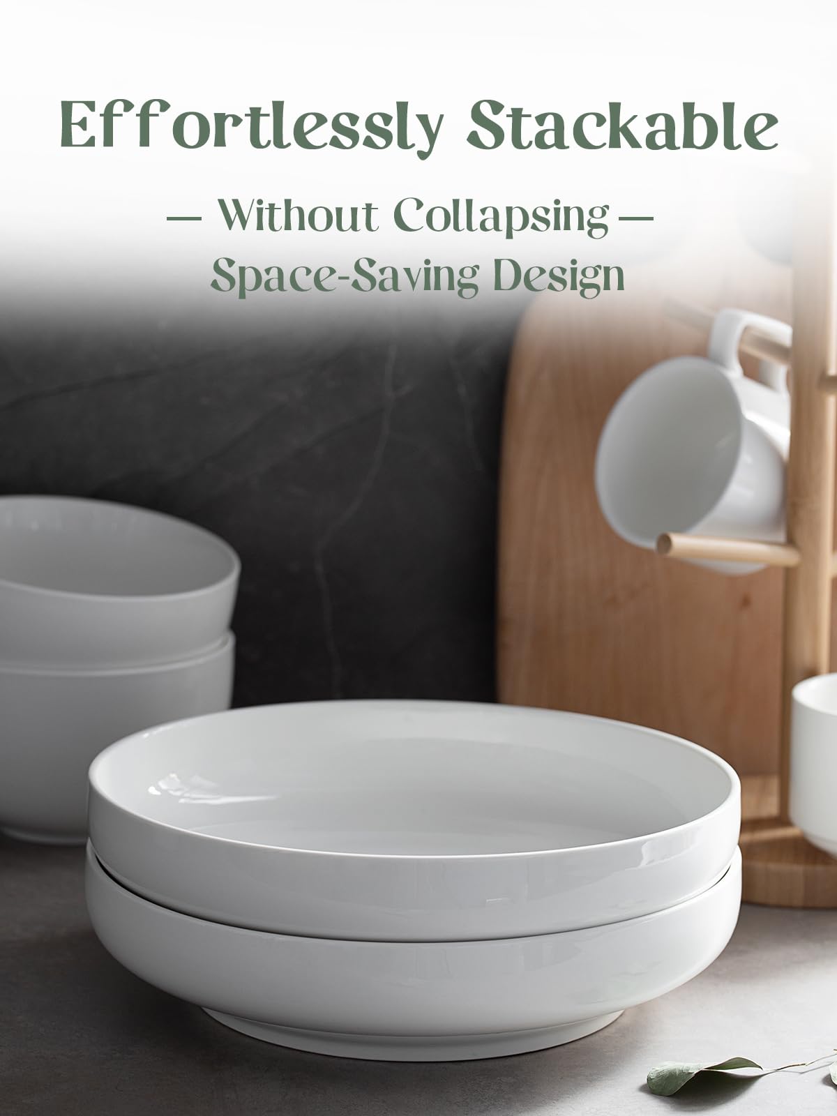 Dowan Pasta Bowls, 65 Oz Serving Bowls For Wedding, 10 ' ' Large Salad Bowls Set Of 2, Ceramic Shallow Bowl Plates, Serving Dish