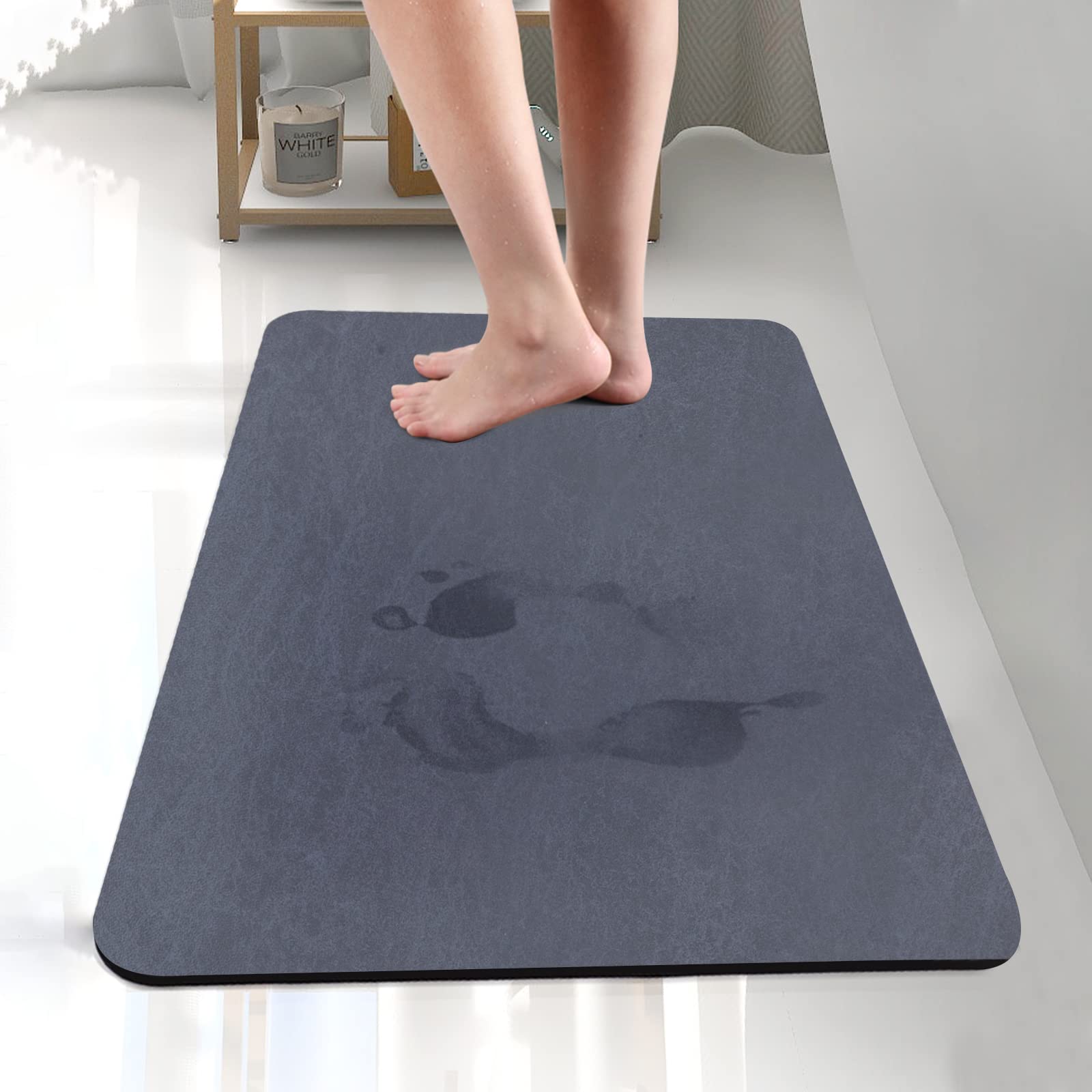 Zoryllic Diatomaceous Earth Bath Mat Bathtub Mat Soft Fast Drying Non Slip Bath Stone Mat Shower Mat Super Absorbent Washable Ba