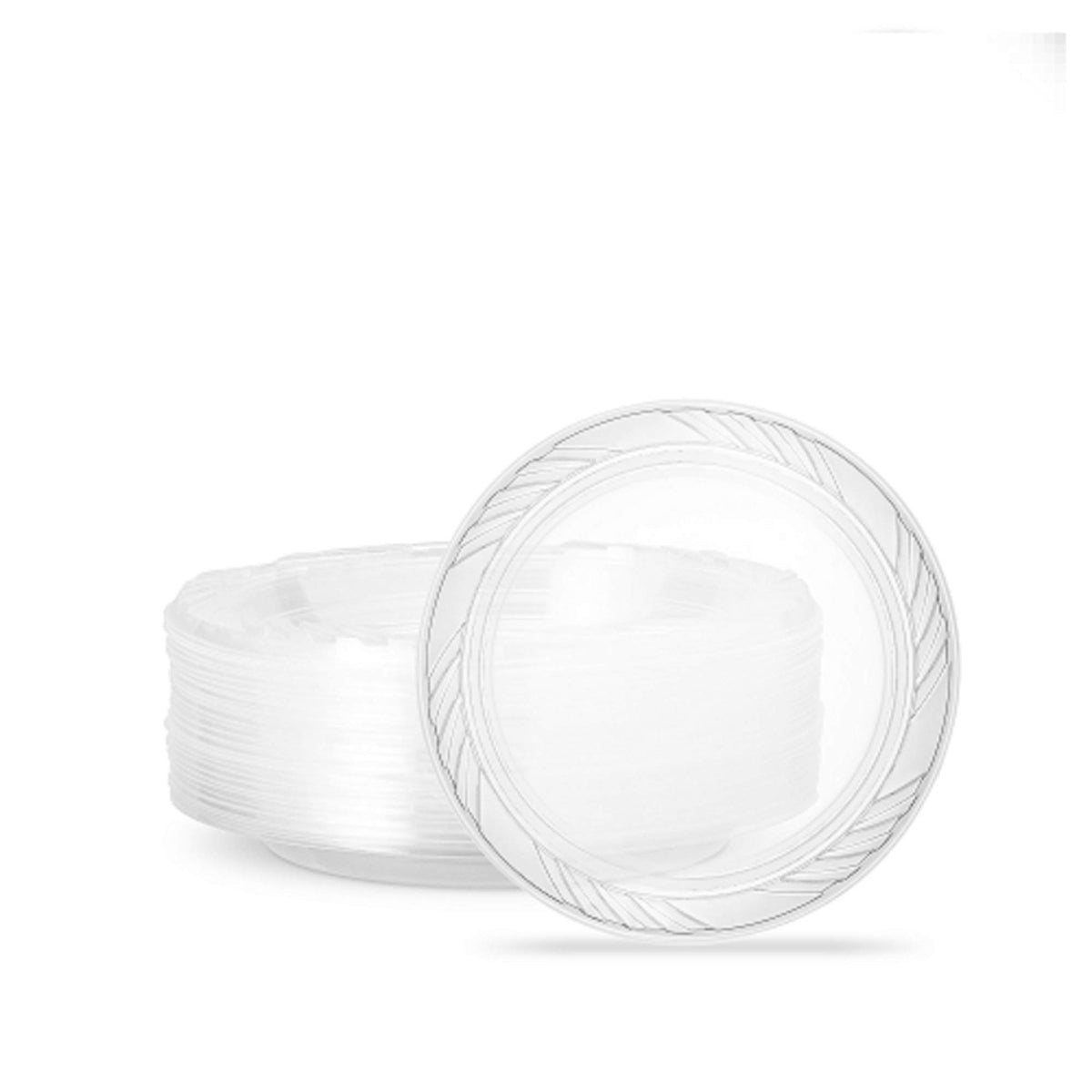 Plasticpro 6'' Inch Premium Crystal Clear Disposable Plastic Dessert Size Party Plate Pack Of 40
