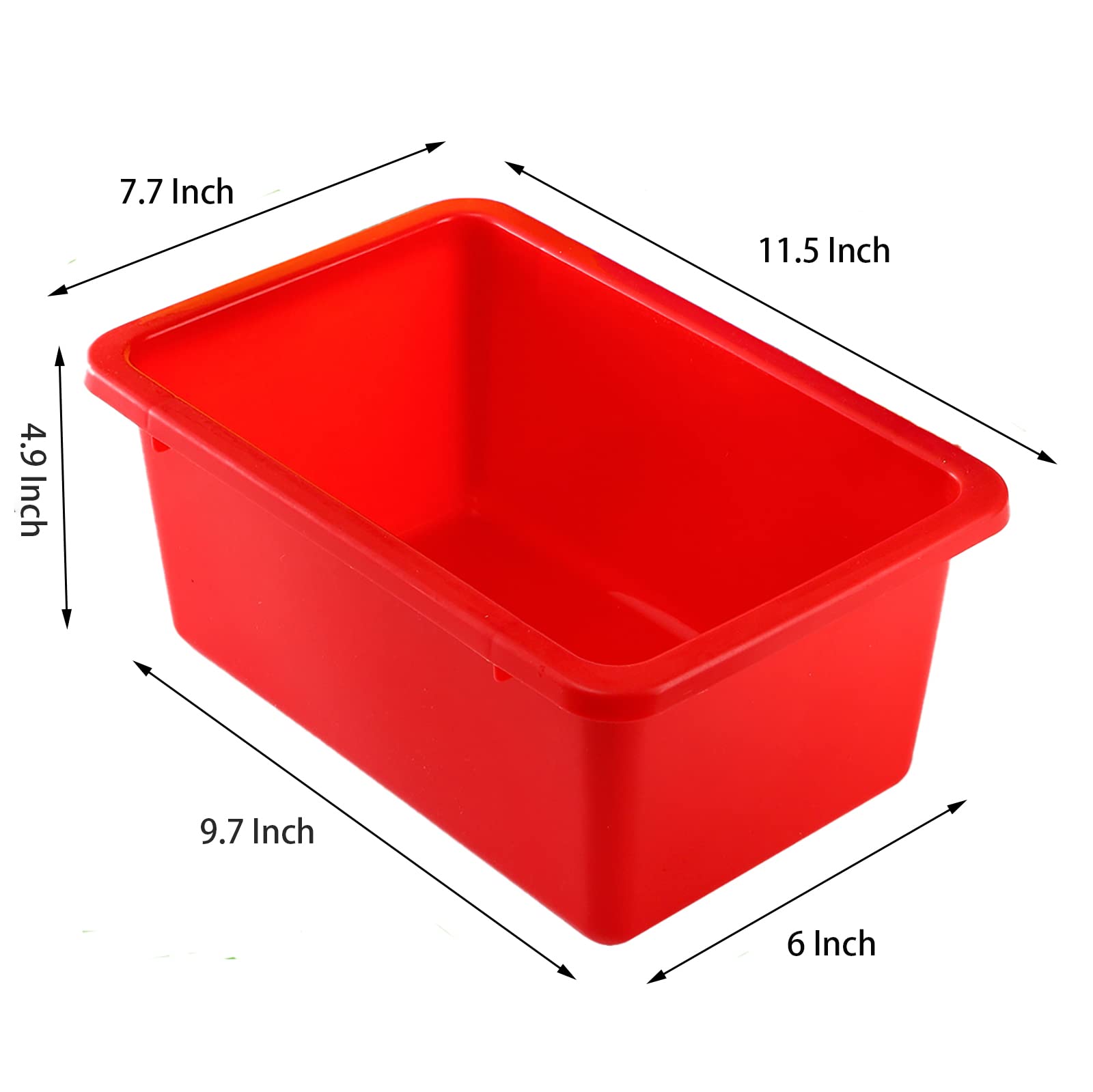 Nicunom 6 Pack Cubby Bin Storage Bins, Multi-Purpose Plastic Storage Bins Stackable Organizer Storage Cubbies For Home, Nursery,