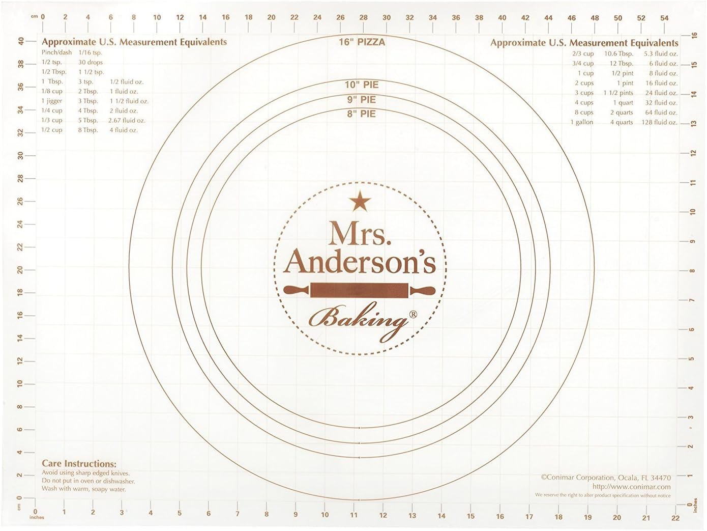 Mrs. Andersons Baking Non-Slip Pastry Rolling Mat, 18-Inch by 24-Inch