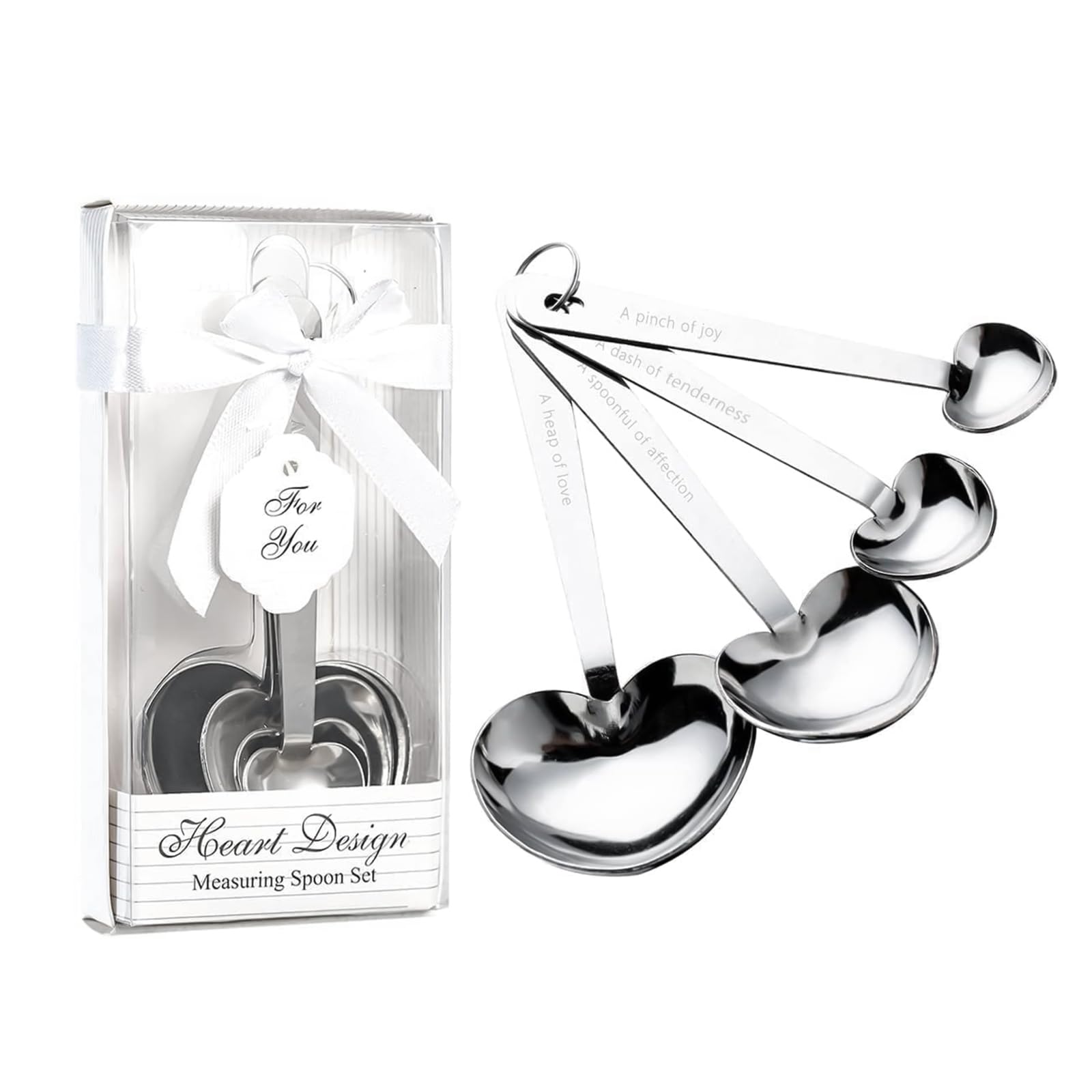 30 Packs Love Design Heart Shape Measuring Spoon Set For Bridal Shower Favors Wedding Favors,Gifts, Decorations And Souvenirs Fo