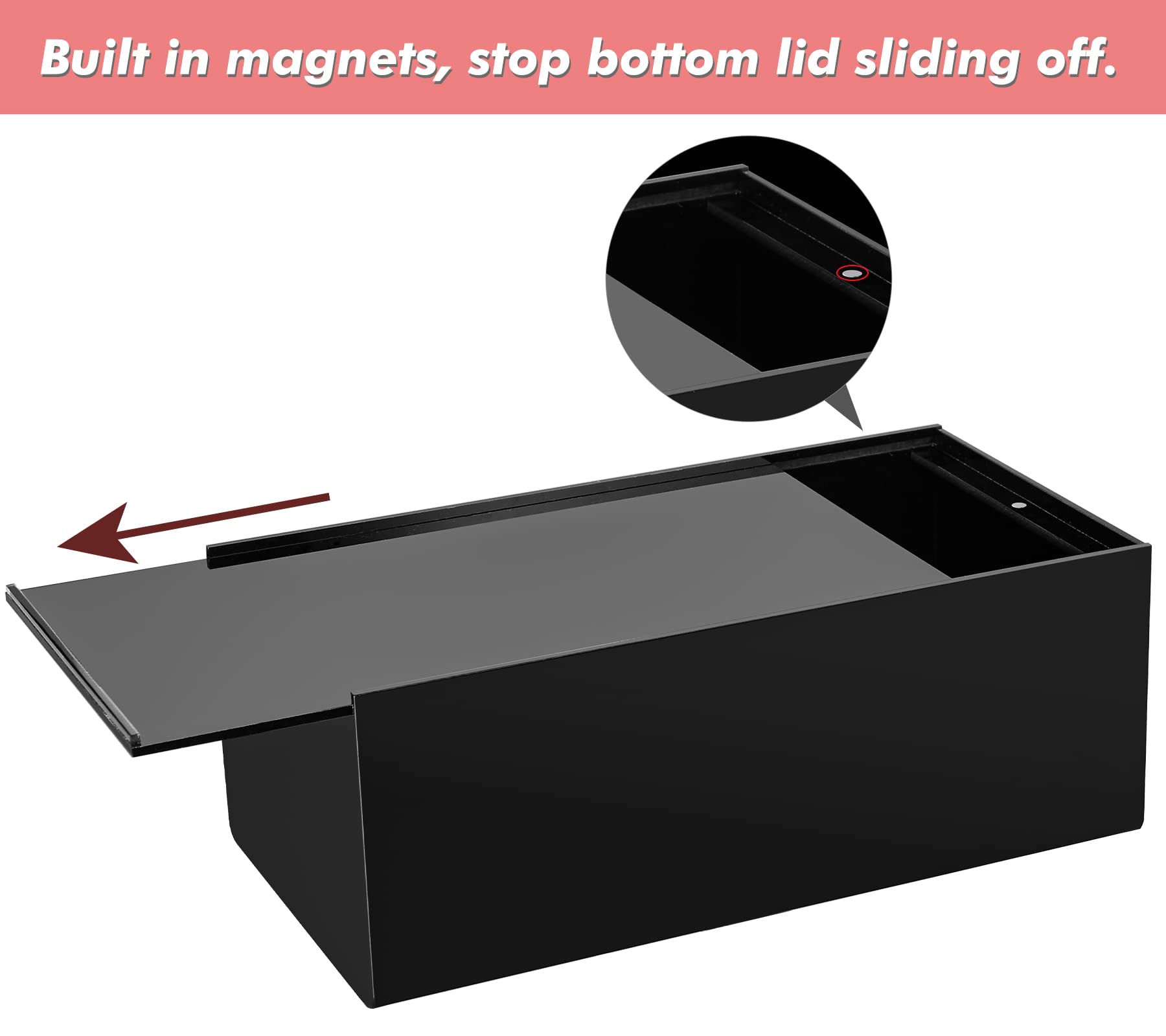 Kamehame Tissue Box Cover Rectangle Acrylic Tissue Holder 10.2X5.5X3.9 Inch Black Dryer Sheet Holder Container Tissue Dispenser