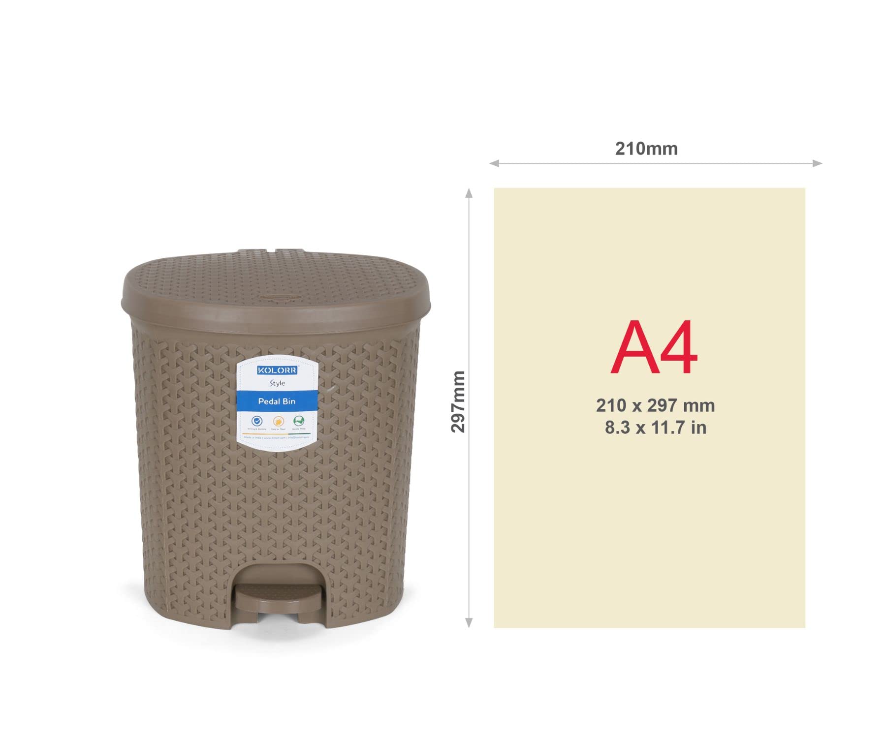 Kolorr Magnum Plastic Pedal Dustbin/Medium Size Trash Can/Garbage Waste Bin With Lid For Home, Kitchen, Office, Bathroom & Washr