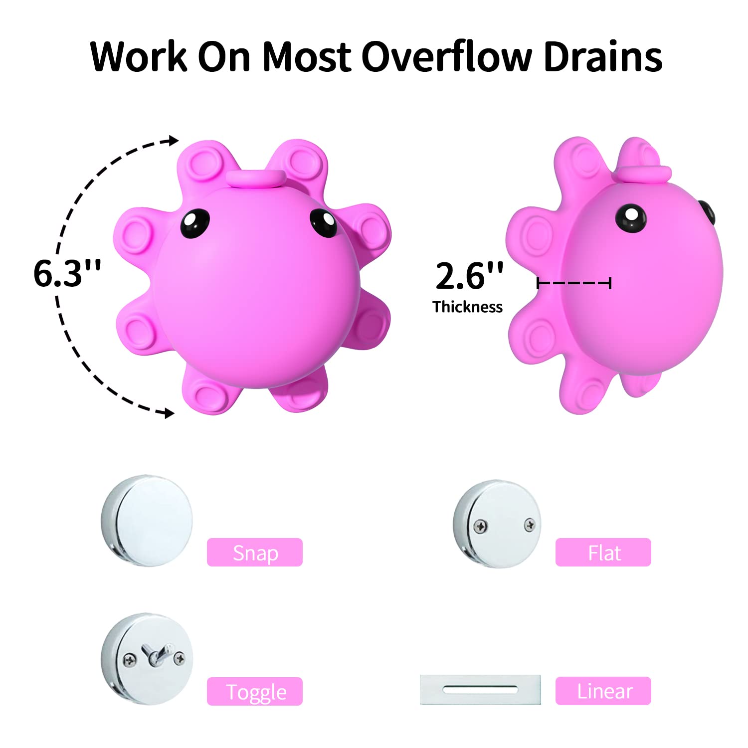 Bath Tub Overflow Drain Cover- Bathtub Drain Cover, Silicone Bathtub Overflow Cover With Suction Cup, Tub Overflow Drain Stopper