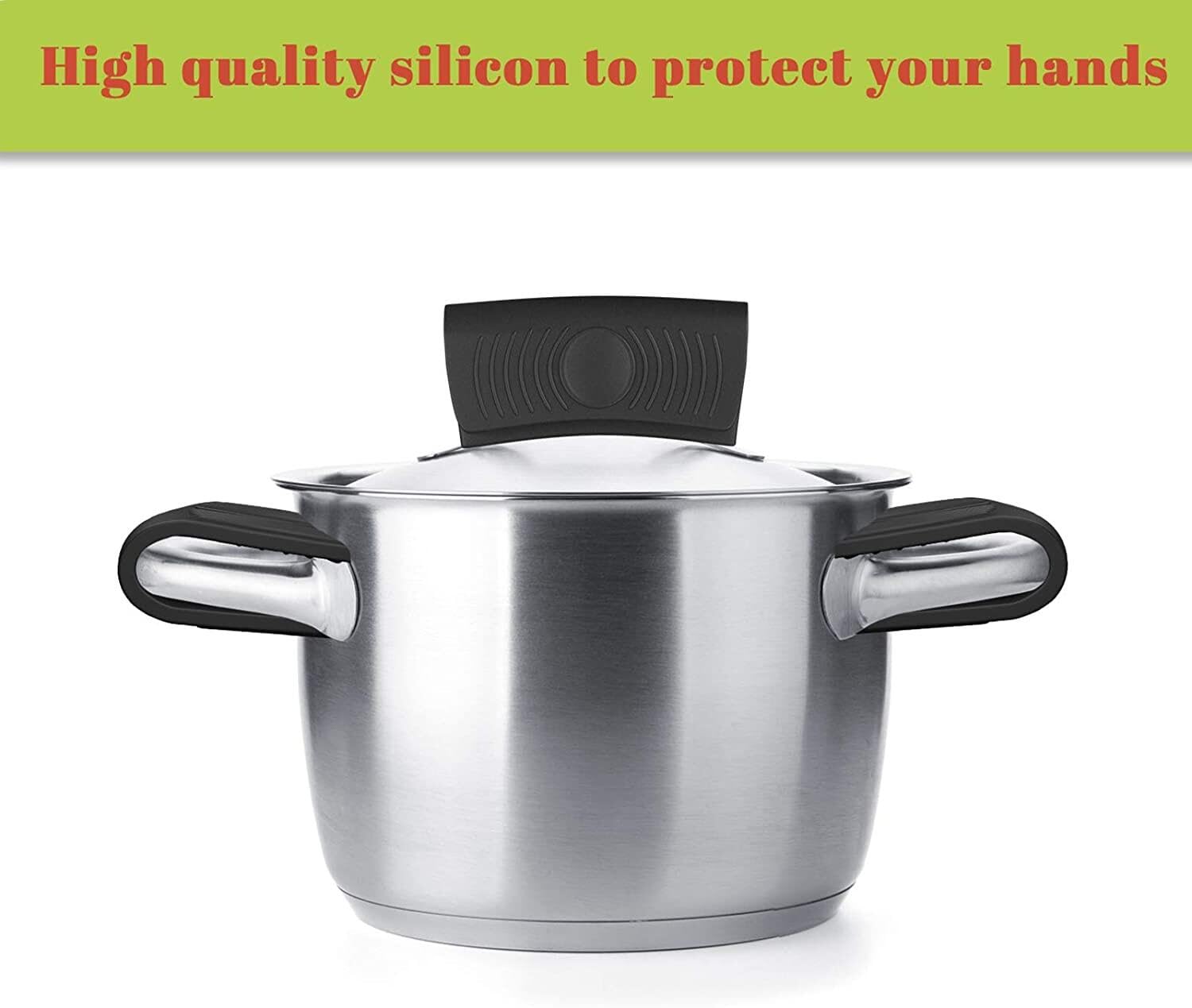4 Pack Silicone Hot Skillet Handle Holder And Pot Holders Cover Sleeve, Heat Resistant Cast Iron Potholder Protectors Grip, Anti