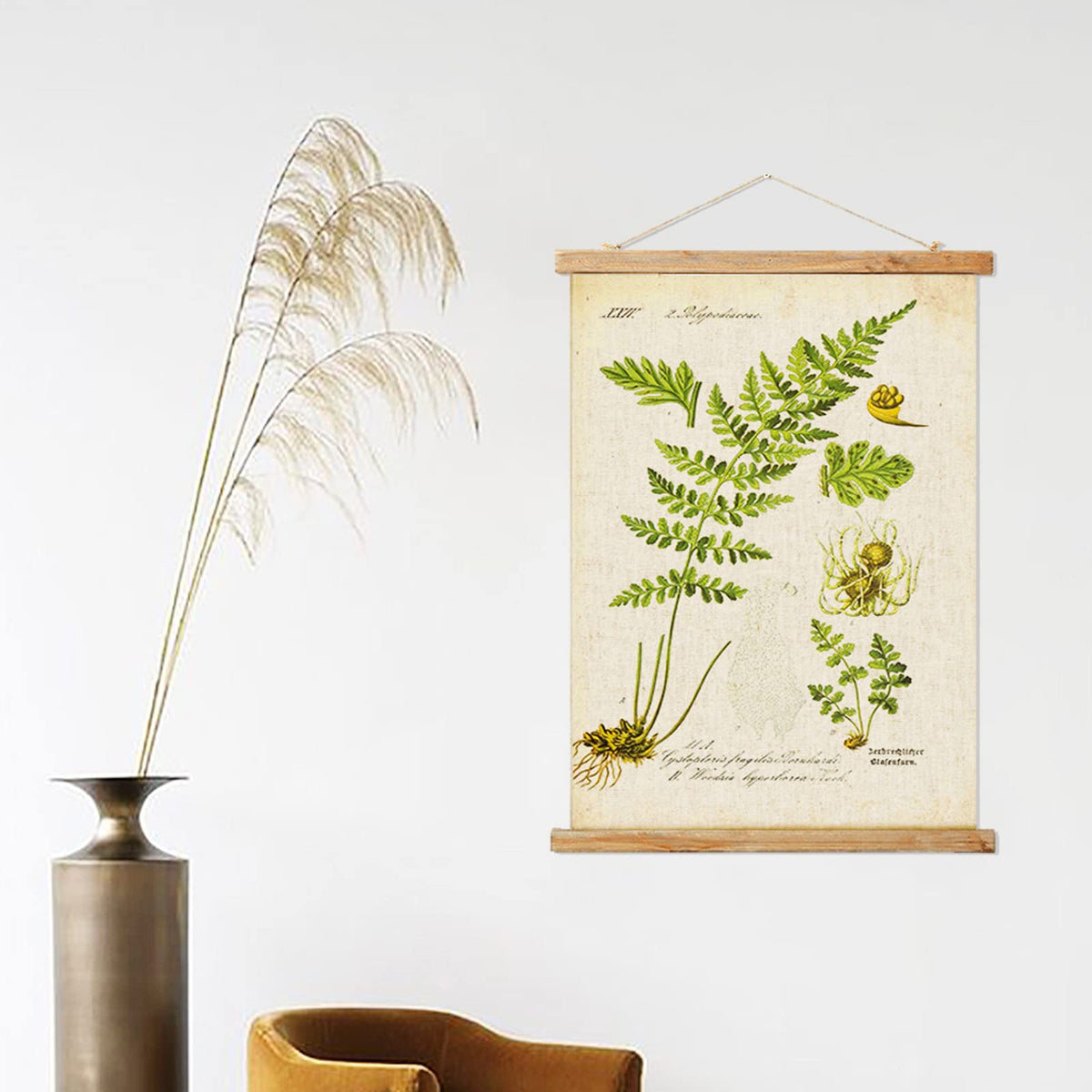 Vintage Fern Poster Hanger Frame, Retro Style Wall Art Prints, Printed ...