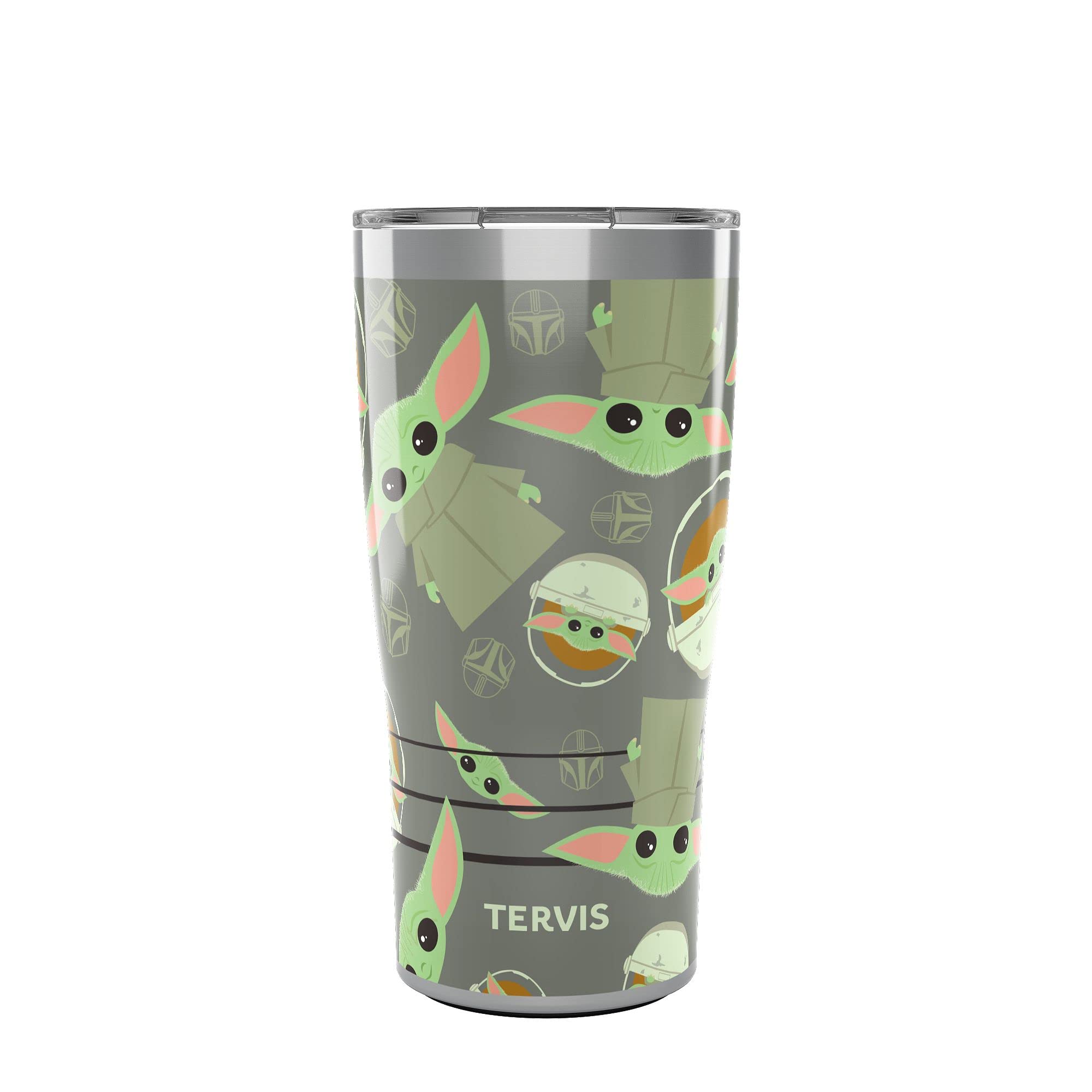 Tervis Traveler Star Wars - Mandalorian - The Child Pattern Triple Insulated Tumbler Travel Cup Keeps Drinks Cold & Hot, 20oz, S