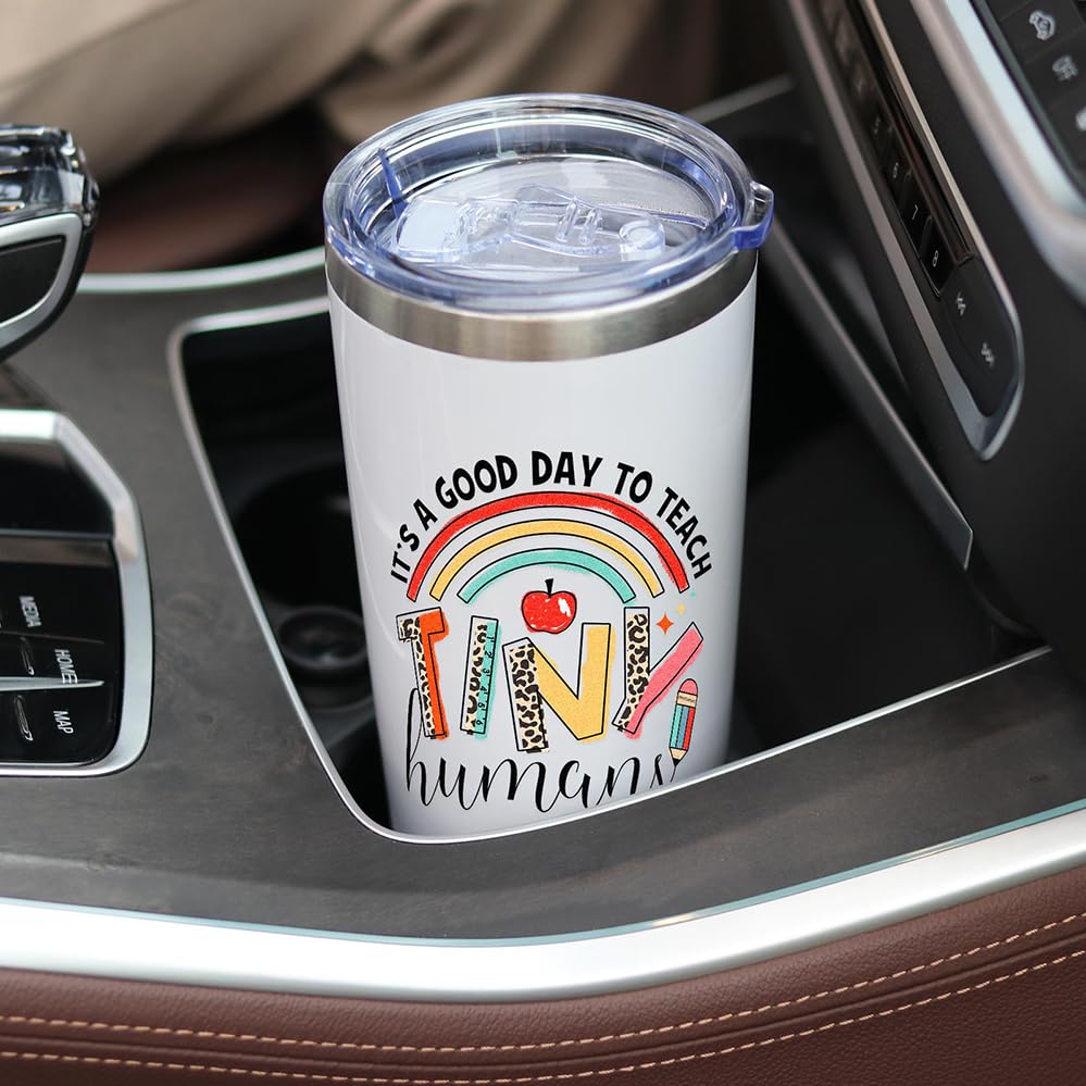 Breezy Valley Teacher'S Day Appreciation Gifts Tiny Human Coffee Tumbler - Best Teacher Gifts For End Of Year Back To School Tea