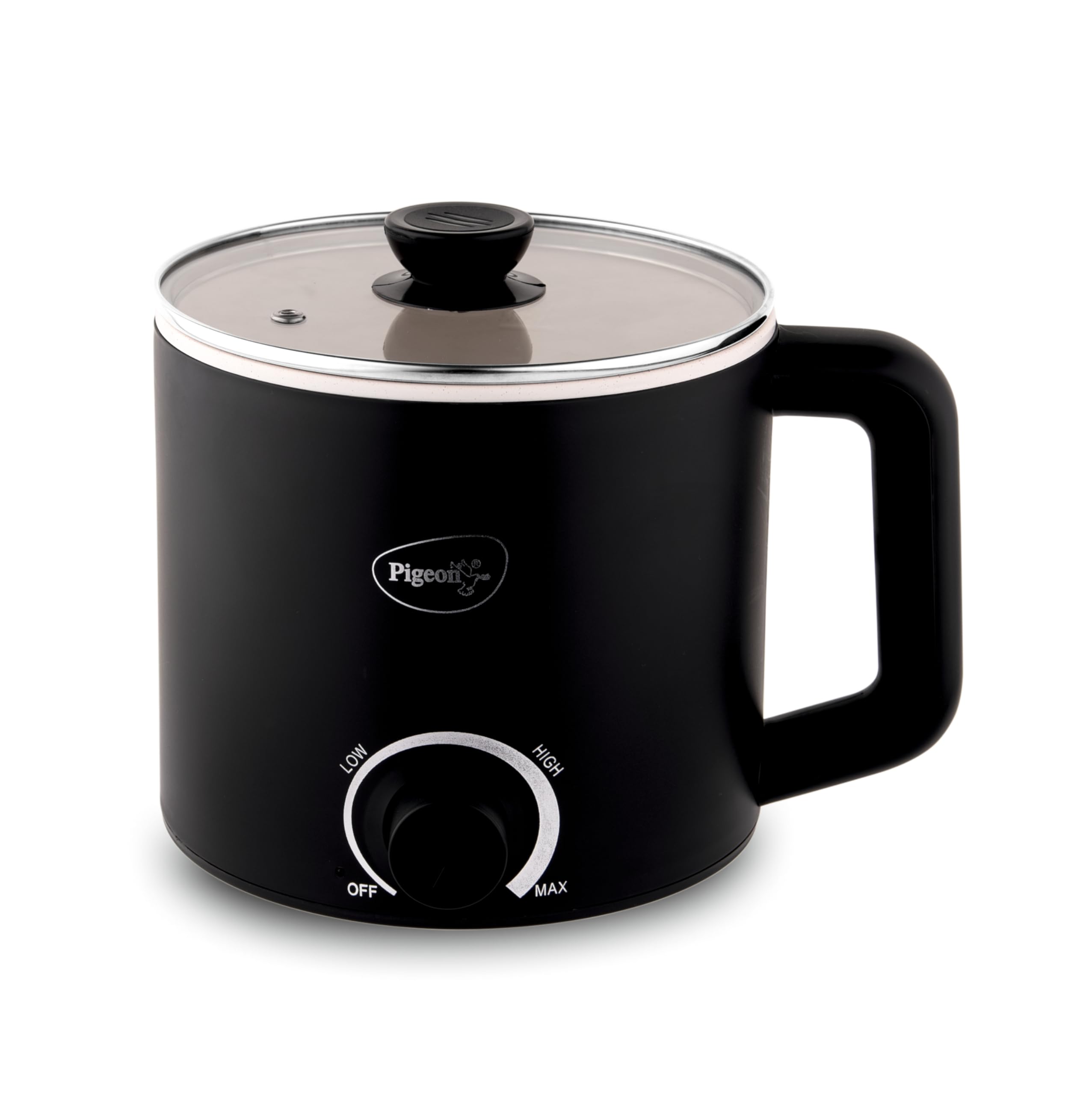 Pigeon By Stovekraft Swift Multi-Cook Kettle 1.5L, Egg Rack - Black | Double Layered | Food Grade Stainless Steel Inner Wall | G