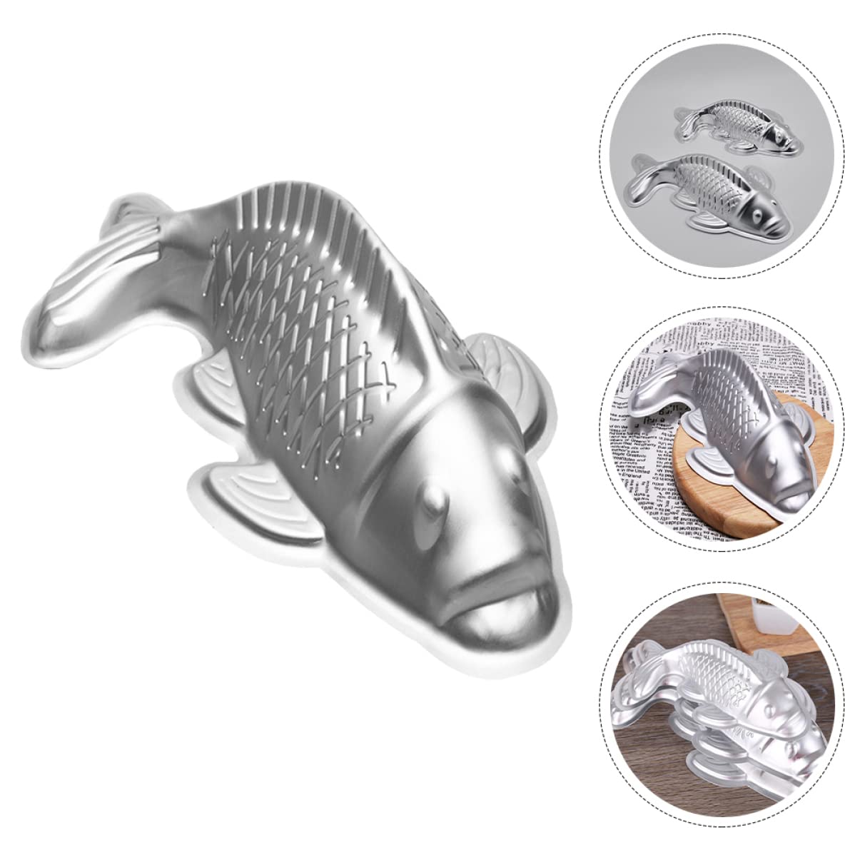 Alipis Steamed Bakeware Birthday Mould Dessert Pan Baking Diy Tin Easter Fondant Carp Alloy Shape Favor Taiyaki Aluminum Wedding
