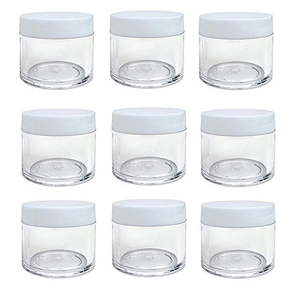Ericotry 12Pcs 30G 30Ml/1Oz Refillable Plastic Round Clear Jars With Screw Cap Lid Empty Cosmetic Jars Lot Containers For Makeup