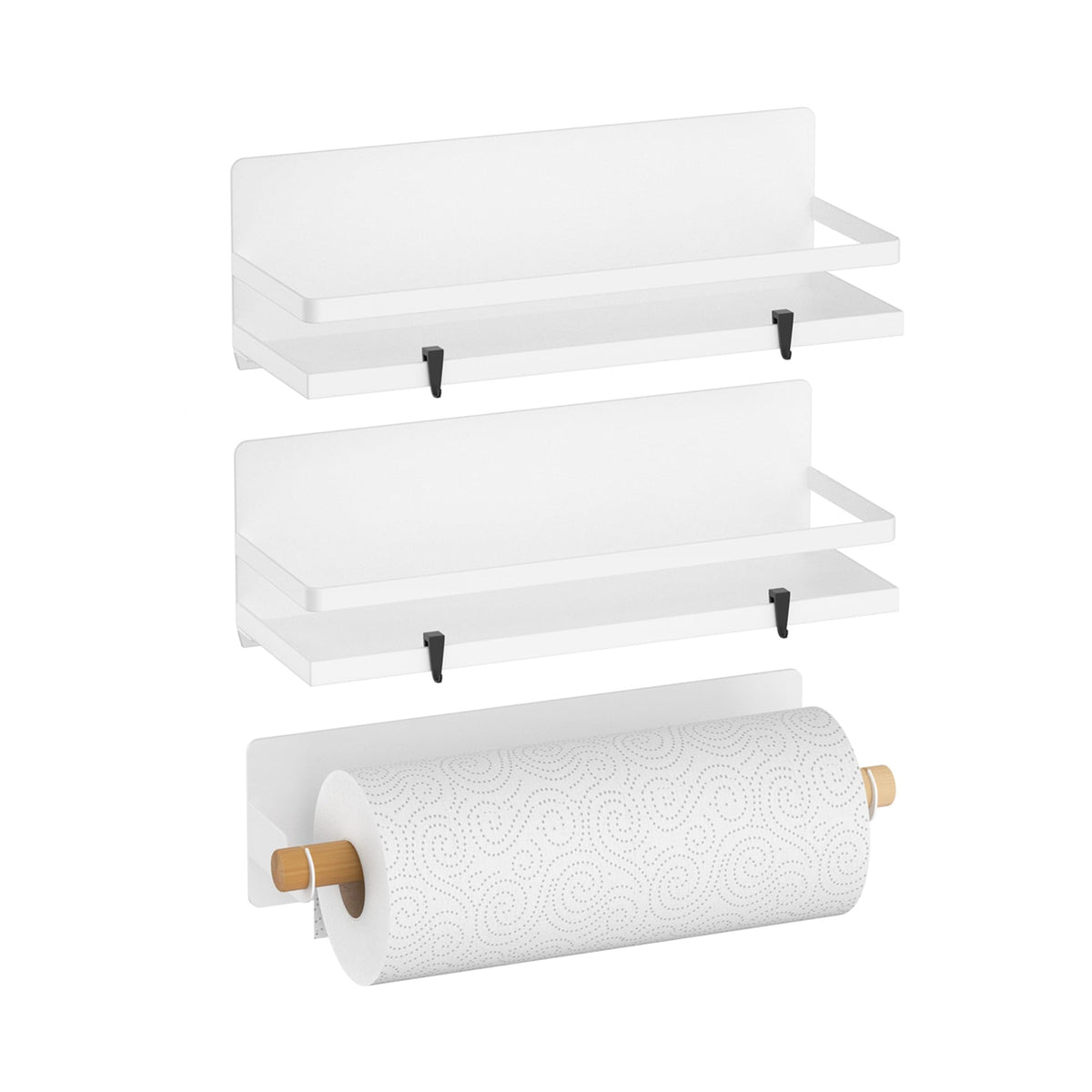 Magnetic Spice Rack For Refrigerator Moveable Magnetic Shelf Organizer With Paper Towel Holder Kitchen Refrigerator Storage Rack