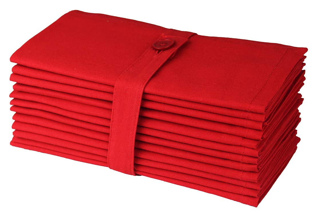 COTTON CRAFT Christmas Plaid Dinner Napkins - 12 Pack Cotton Cloth Napkins - Xmas Holiday Party Festive Celebration - Soft Washa