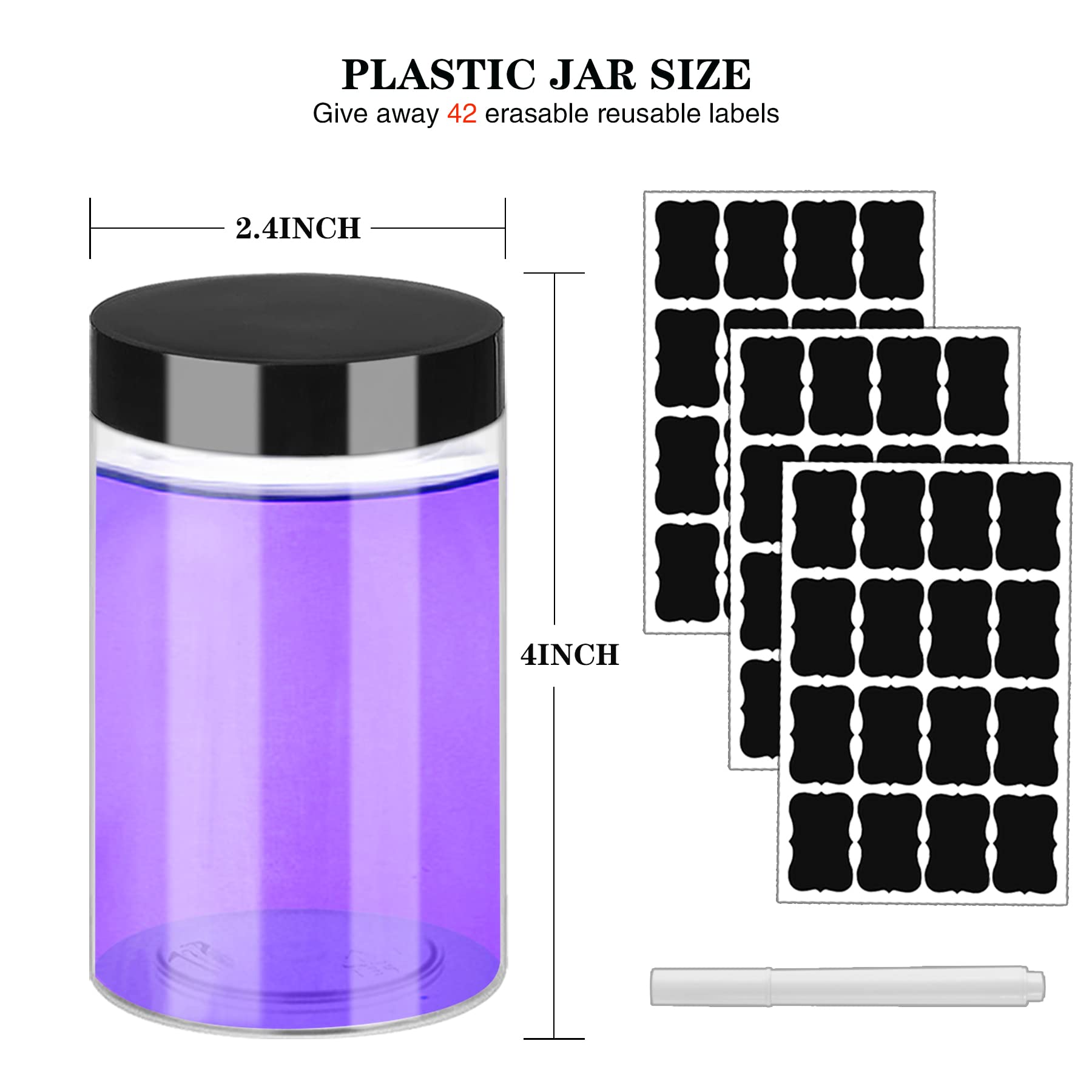 Plastic Jars With Lids 6Oz 42Pcs,Small Cosmetic Slime Containers Clear Travel Round Jars Empty Refillable Sample Containers Leak