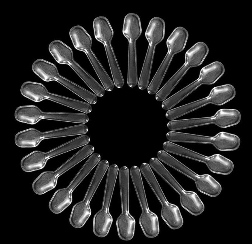 500 Count Heavy Disposable Plastic Spoons - 3 Inch Clear Mini Tasting Spoons Small Taster Spoons For Frozen Dessert Supplies Foo